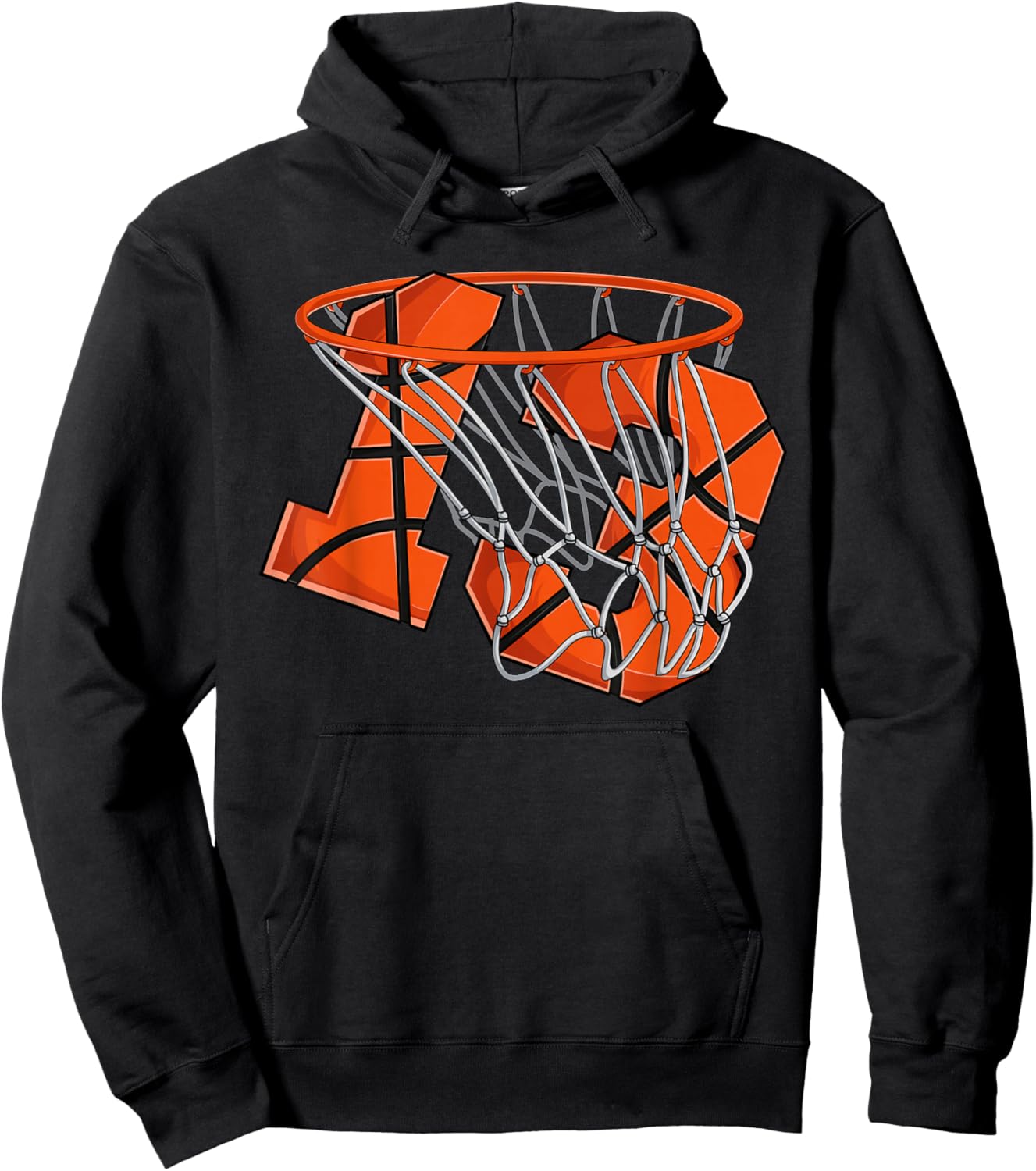 13th Birthday Basketball Shirt Kids, Boys 13 Year Old Hoodie - Hoodie | Black