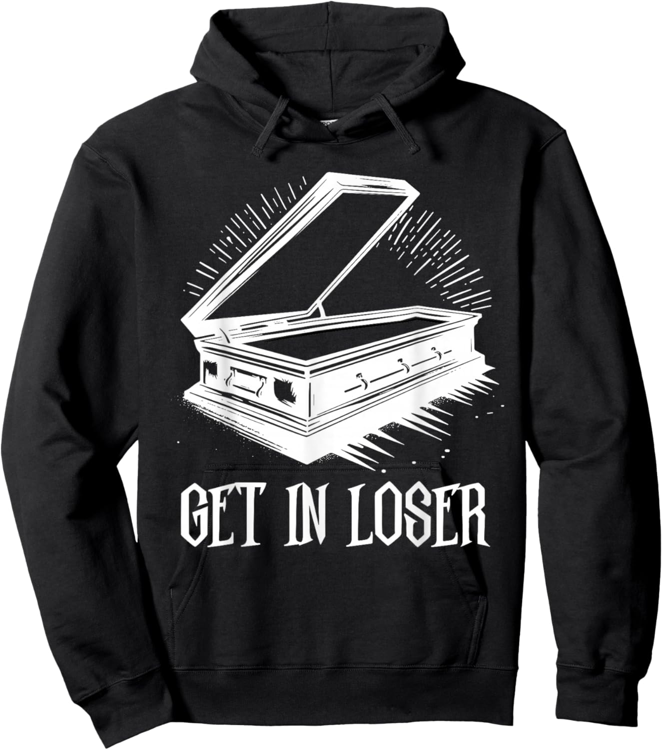 Get In Loser Coffin Death Pastel Goth Gothic Halloween Hoodie - Hoodie | Black