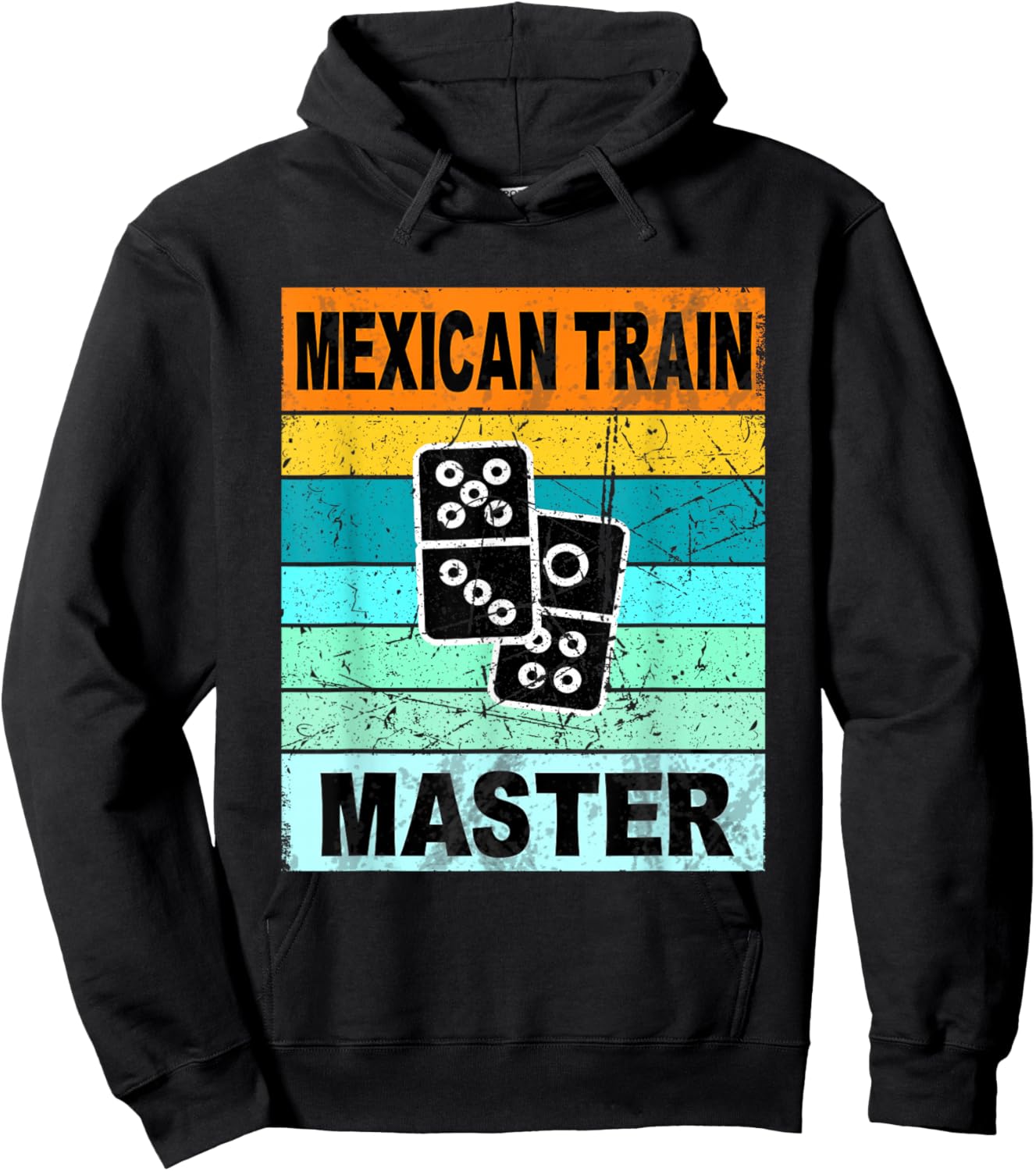 Retro Mexican Train Master Shirt Funny Dominoes Shirts Men , Small, Black Hoodie - Hoodie | Black