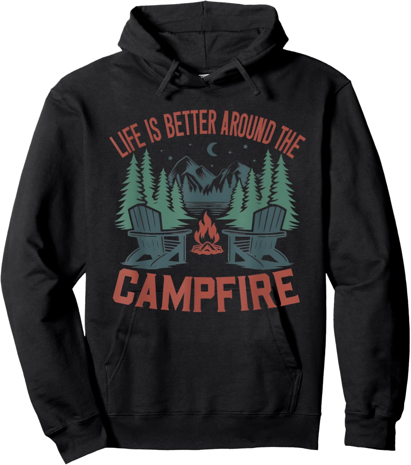 Life Is Better Around The Campfire Camping Nature Lovers Hoodie - Hoodie | Black