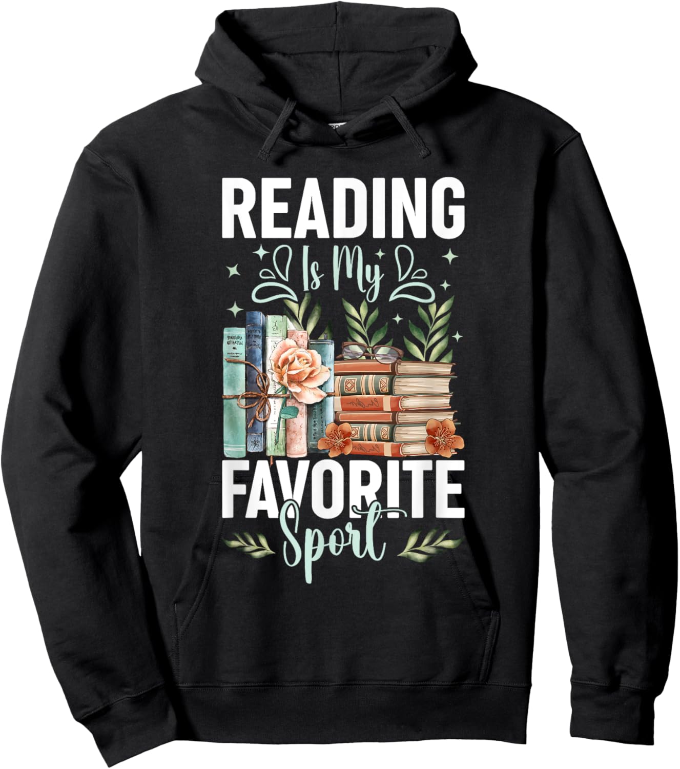 Reading Is My Favorite Sport Bookworm Hoodie - Hoodie | Black