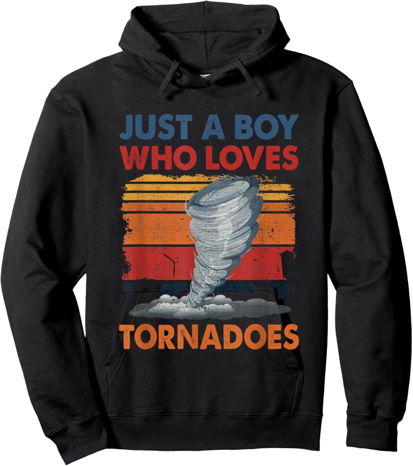 Just a Boy Who Loves Tornado Weather Storm Tornado Chaser Hoodie - Hoodie | Black