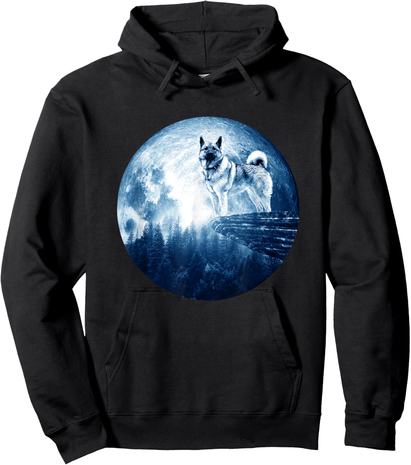 Norwegian Elkhound Dog Moon Dog Mom Dad Women Men Dog Lovers Hoodie - Hoodie | Black