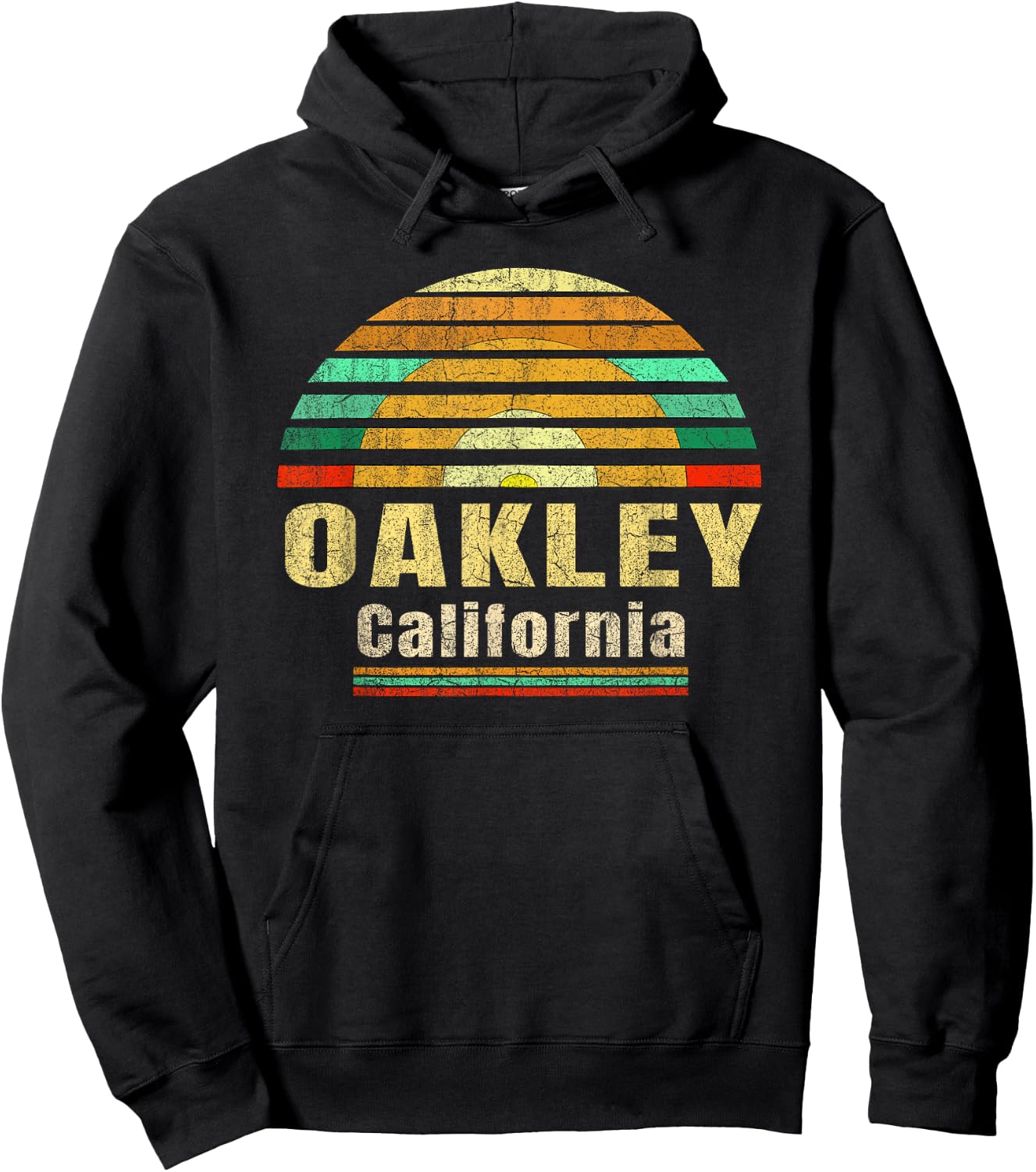 Oakley CA California Home Vintage Gift Retro Sunset Shir Hoodie - Hoodie | Black