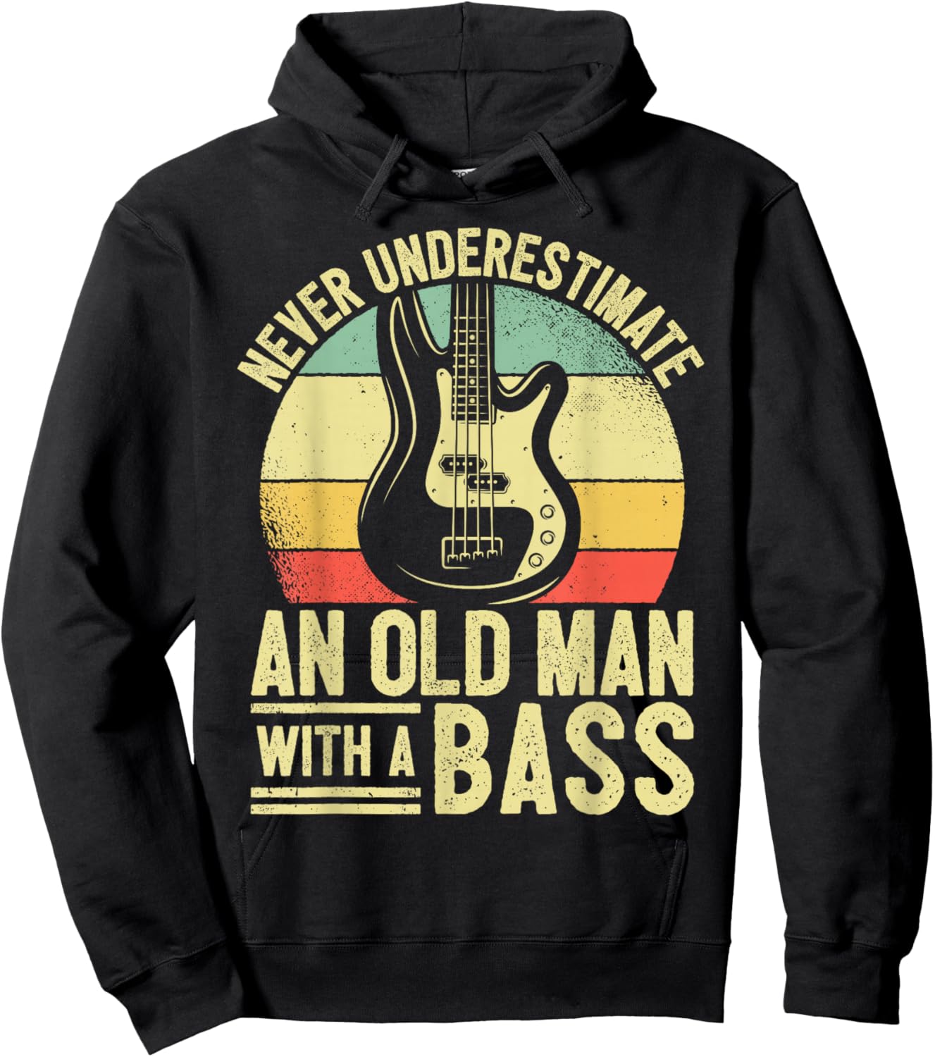Father Bass Player Dad Bassist Grandpa Bass Old Man Bassist Hoodie - Hoodie | Black