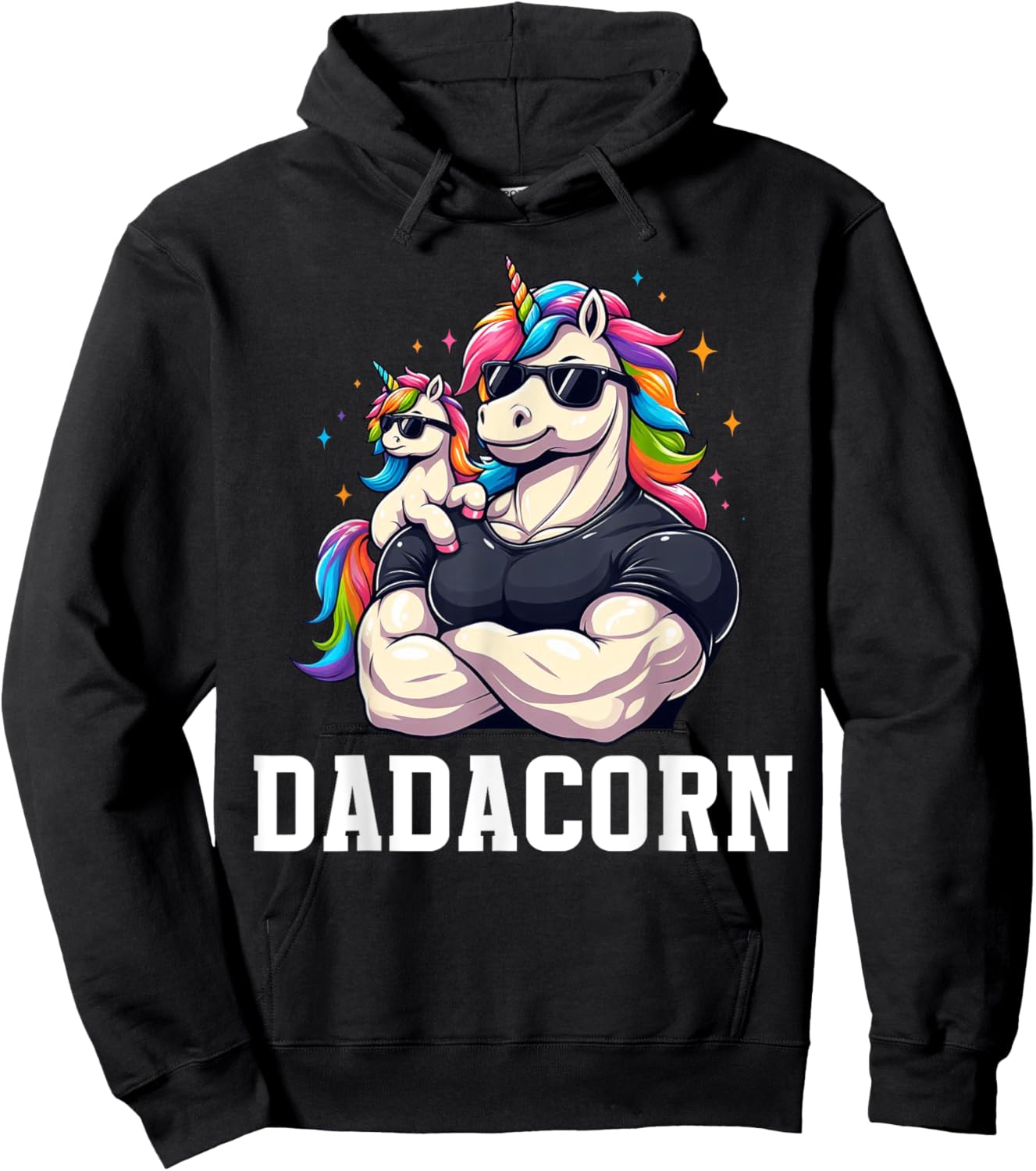 Dadacorn Unicorn Dad Papa Father's Day Daughter Hoodie - Hoodie | Black