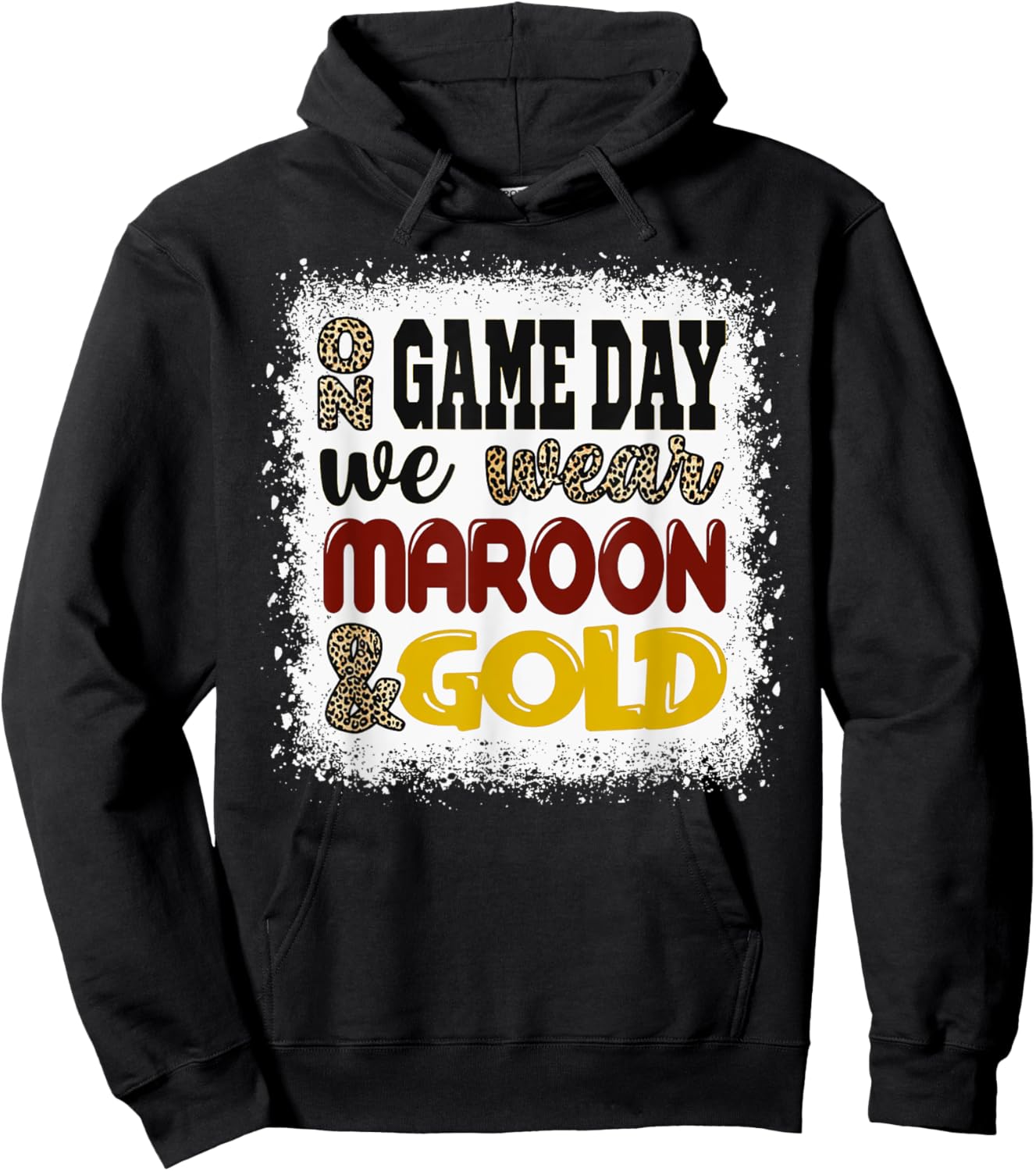 On Gameday Football We Wear Maroon and Gold Game Day Hoodie - Hoodie | Black
