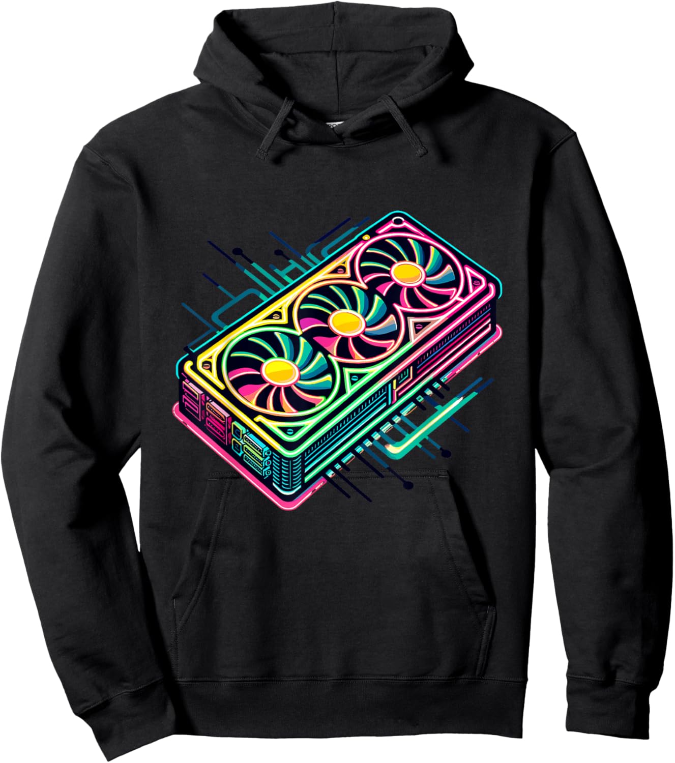 RGB Gaming Graphics Card Aesthetic GPU Video Gamer Hoodie - Hoodie | Black