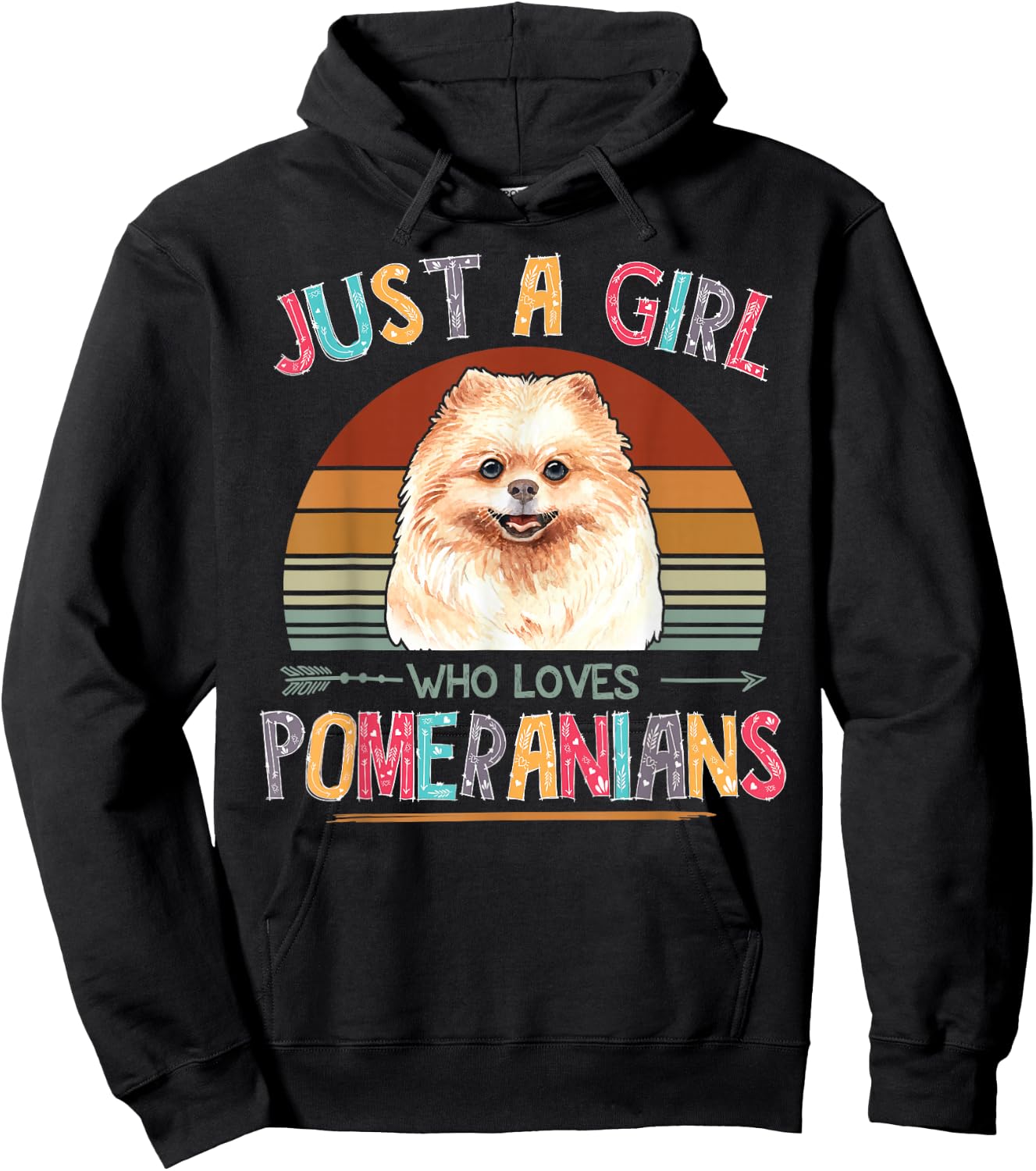 Vintage Just A Girl Who Loves Pomeranians Dog Lovers Gift Hoodie - Hoodie | Black