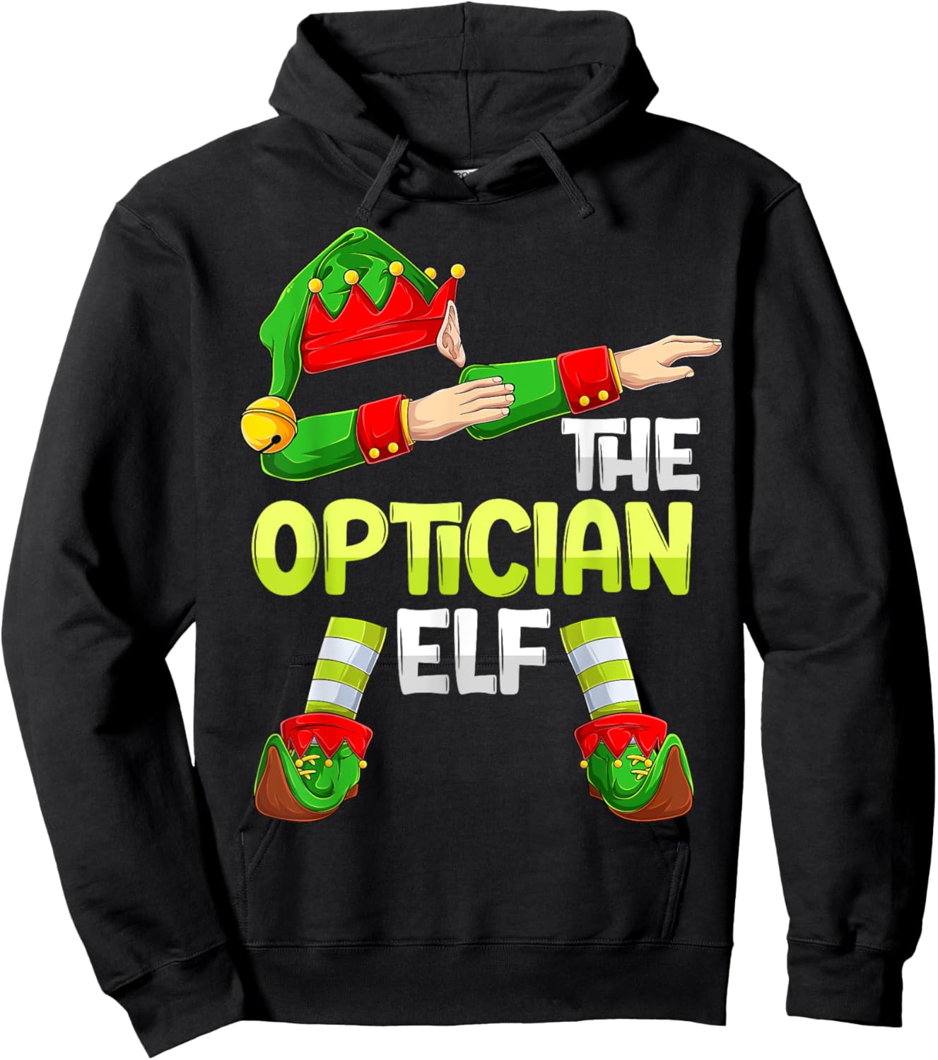 Dabbing Elf Christmas Optometrist Optometry The Optician Elf Hoodie - Hoodie | Black