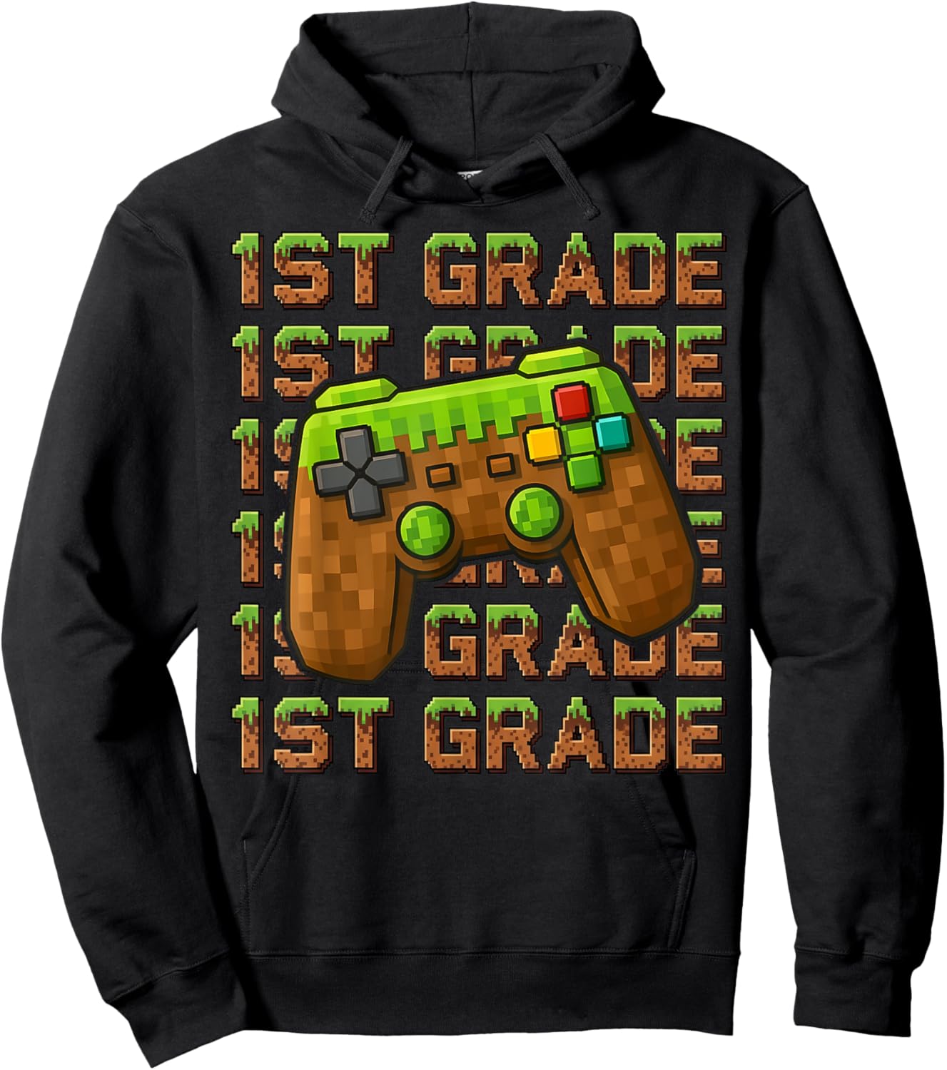 First Day of 1st Grade Level Begins Back to School Girl Boy Hoodie - Hoodie | Black