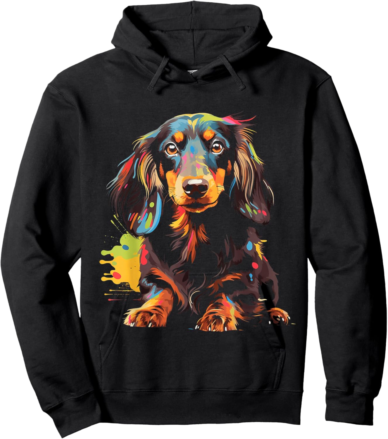 Long Hair Dachshund Puppy Best Dog Walking Pet Hoodie - Hoodie | Black