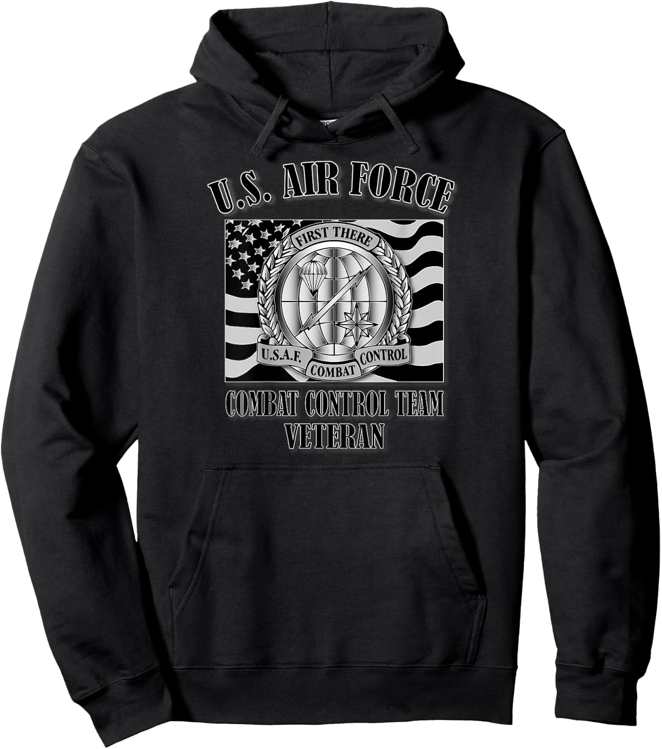 U.S. Air Force Combat Control Team Veteran (Back Design) Hoodie - Hoodie | Black