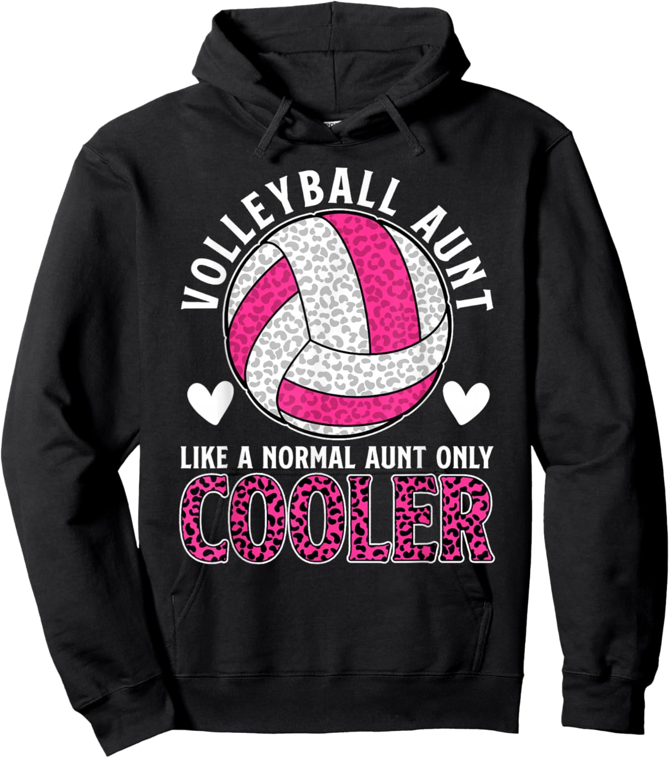 Cool Volleyball Aunt Of A Volleyball Player Auntie Hoodie - Hoodie | Black