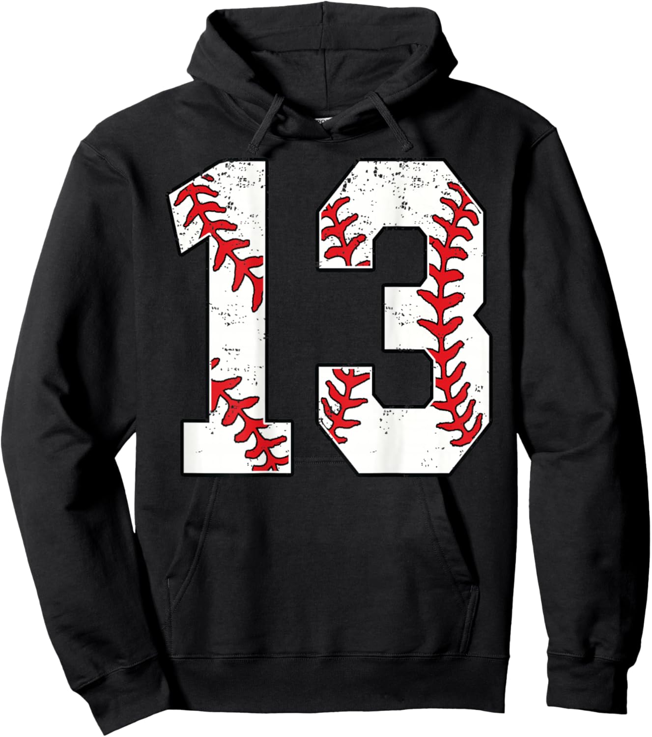 Number #13 Baseball Jersey Number 13 Print On Back Hoodie - Hoodie | Black