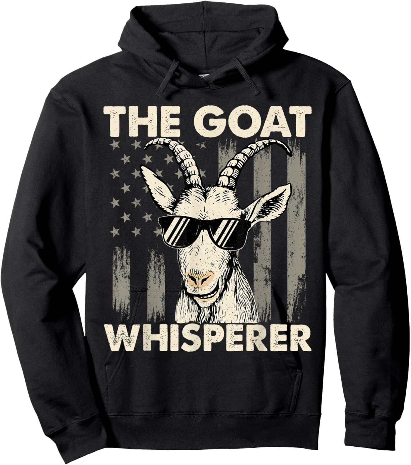The Goat Whisperer - USA American Flag Farm Animal Lover Hoodie - Hoodie | Black