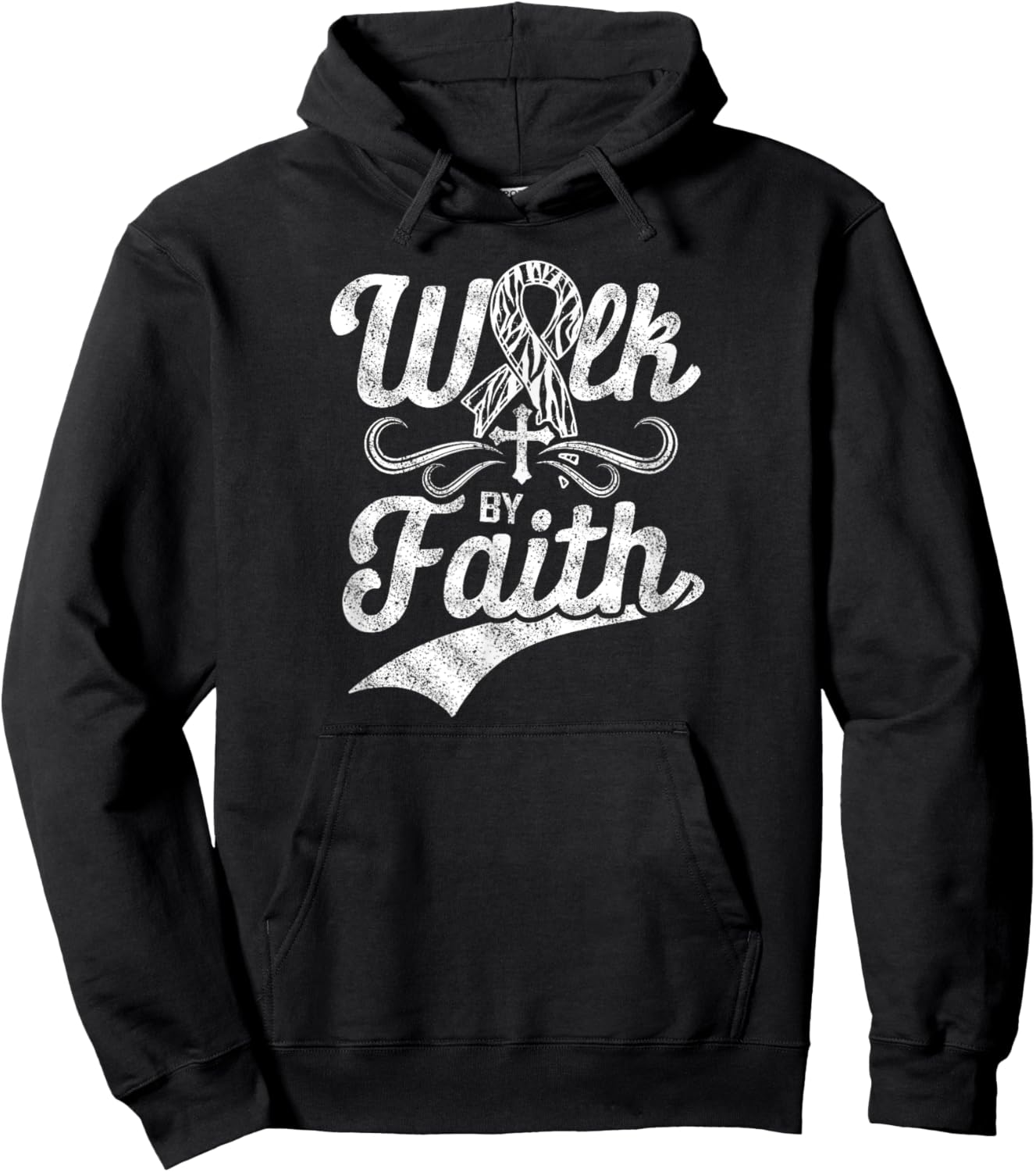 Mindful Christian Religious Zebra Ribbon Carcinoid Cancer Hoodie - Hoodie | Black