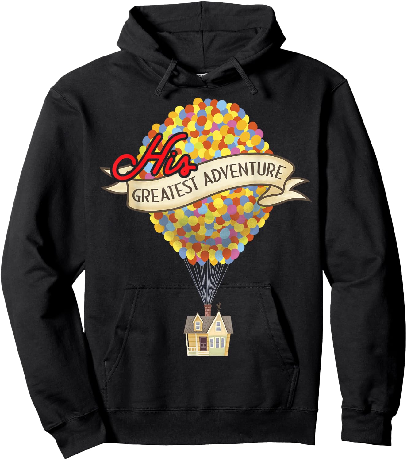 Disney Pixar Up His Greatest Adventure House Graphic Hoodie - Hoodie | Black