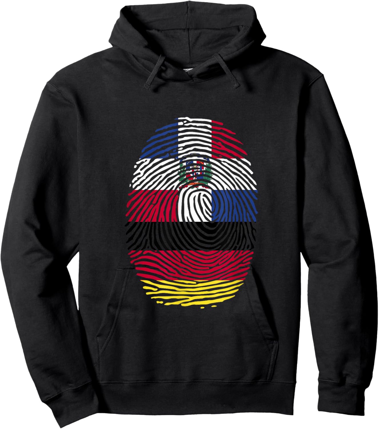 Dominican and Germany Fingerprint Dominicana German Roots Hoodie - Hoodie | Black