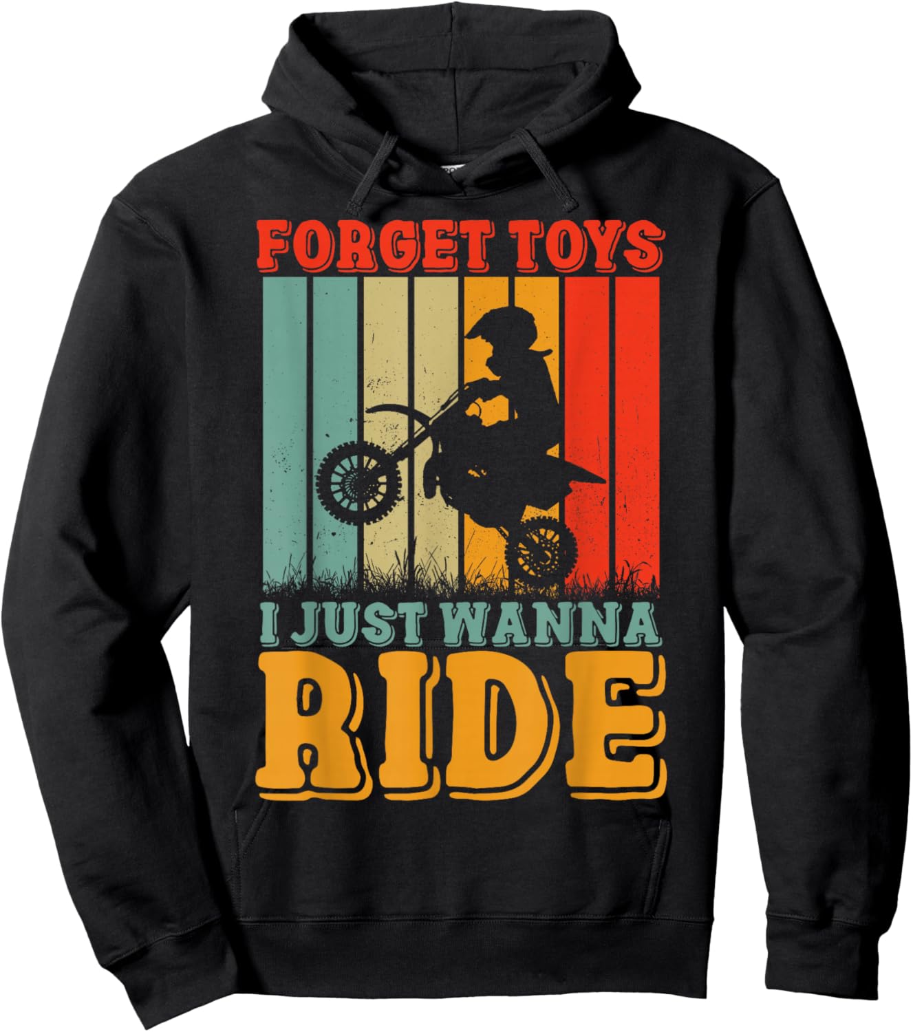 Dirt Bike Forget Toys I Just Wanna Ride Rider Boys Motocross Hoodie - Hoodie | Black