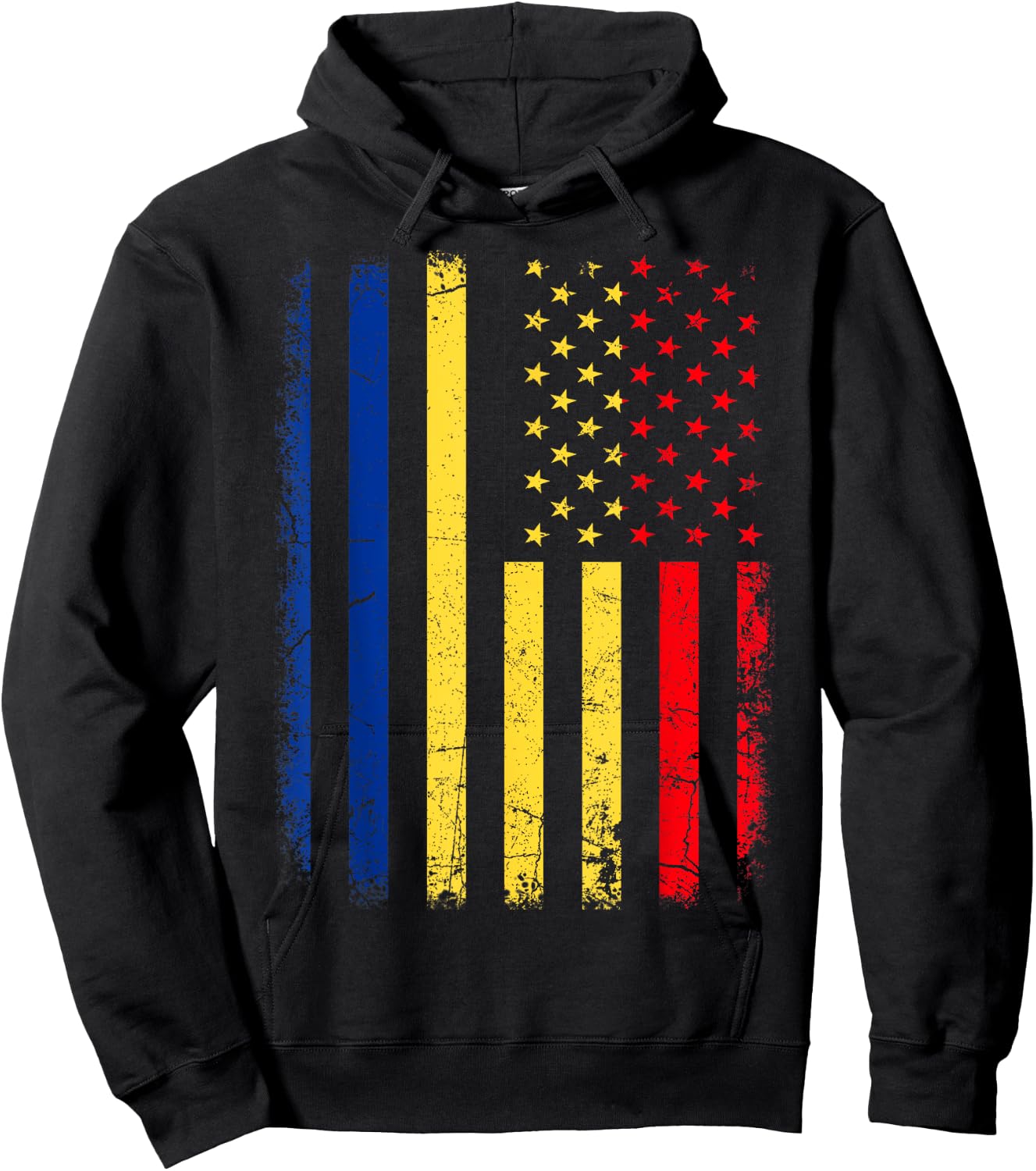 Romanian American Flag Romania America Pride Heritage Hoodie - Hoodie | Black