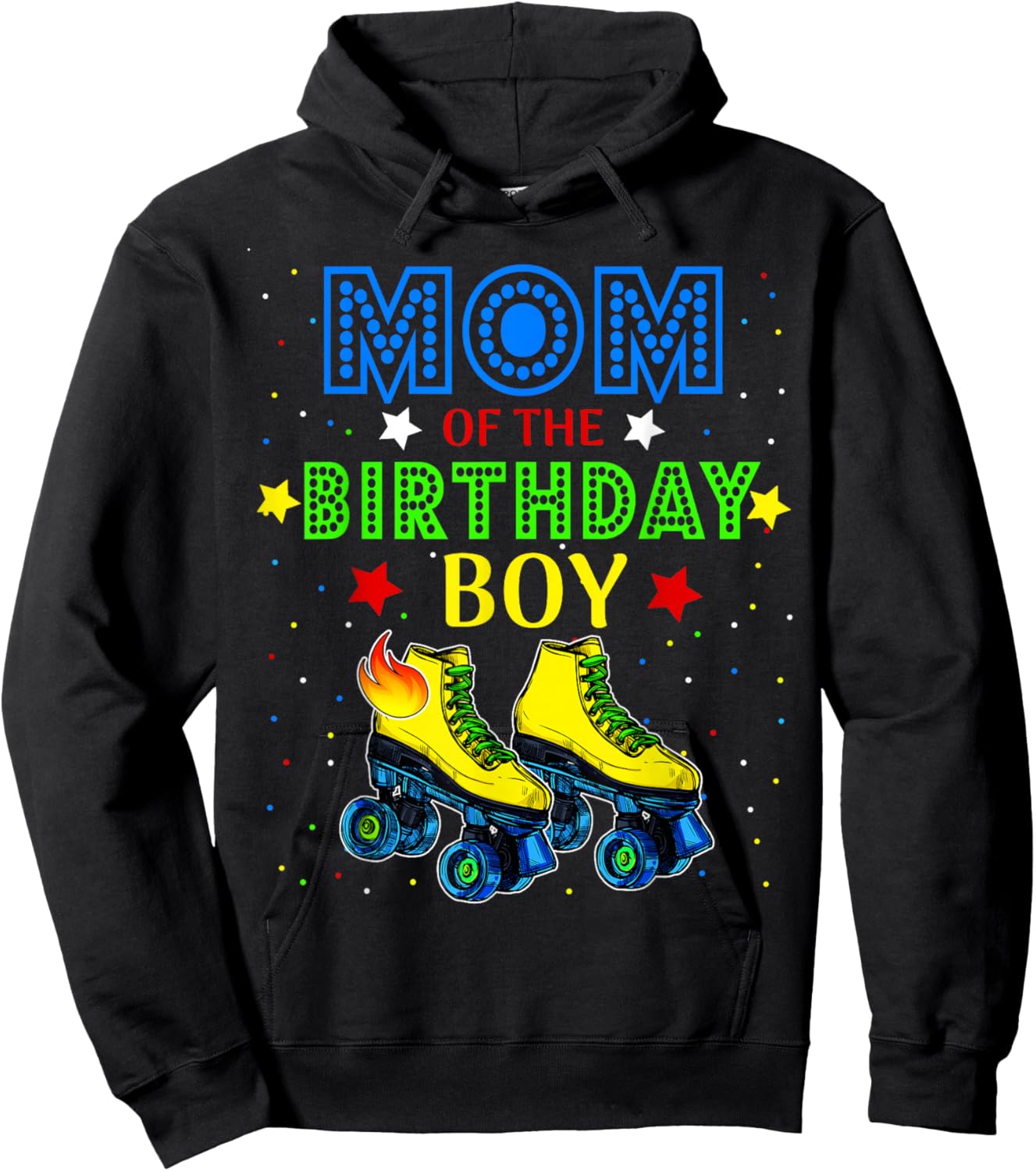 Mom Birthday Rolling Skate Birthday Family Party Hoodie - Hoodie | Black