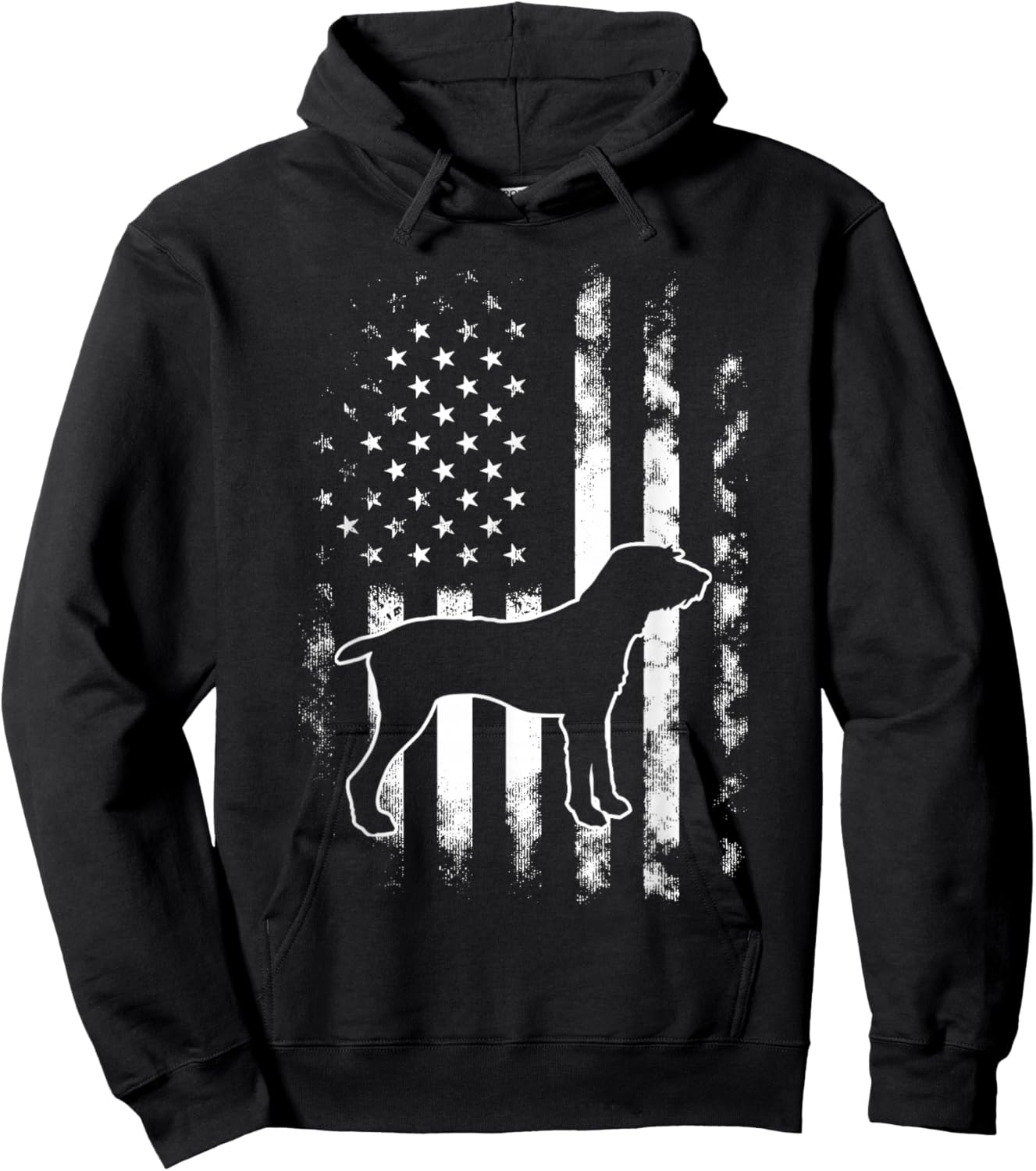 American US Flag Pudelpointer Hoodie - Hoodie | Black