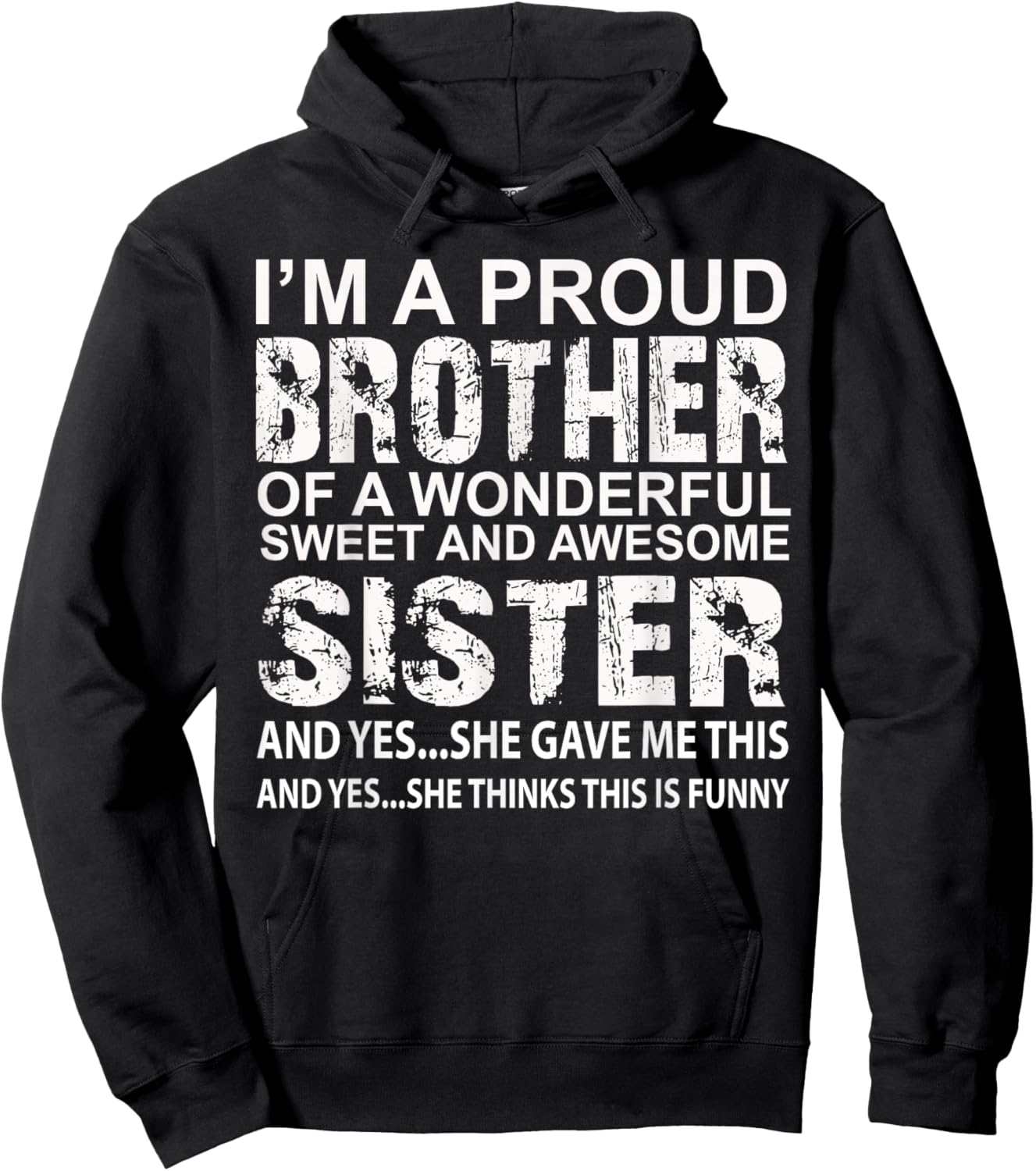 Funny Birthday Gift Brother from Awesome Sister Present Hoodie - Hoodie | Black