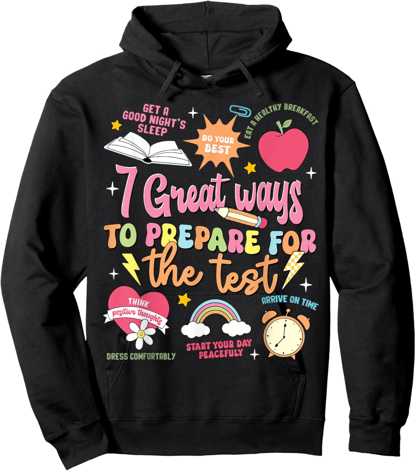 Funny Teacher Test Day Motivational Teacher Starr Testing Men Women Girls Kids Hoodie - Hoodie | Black