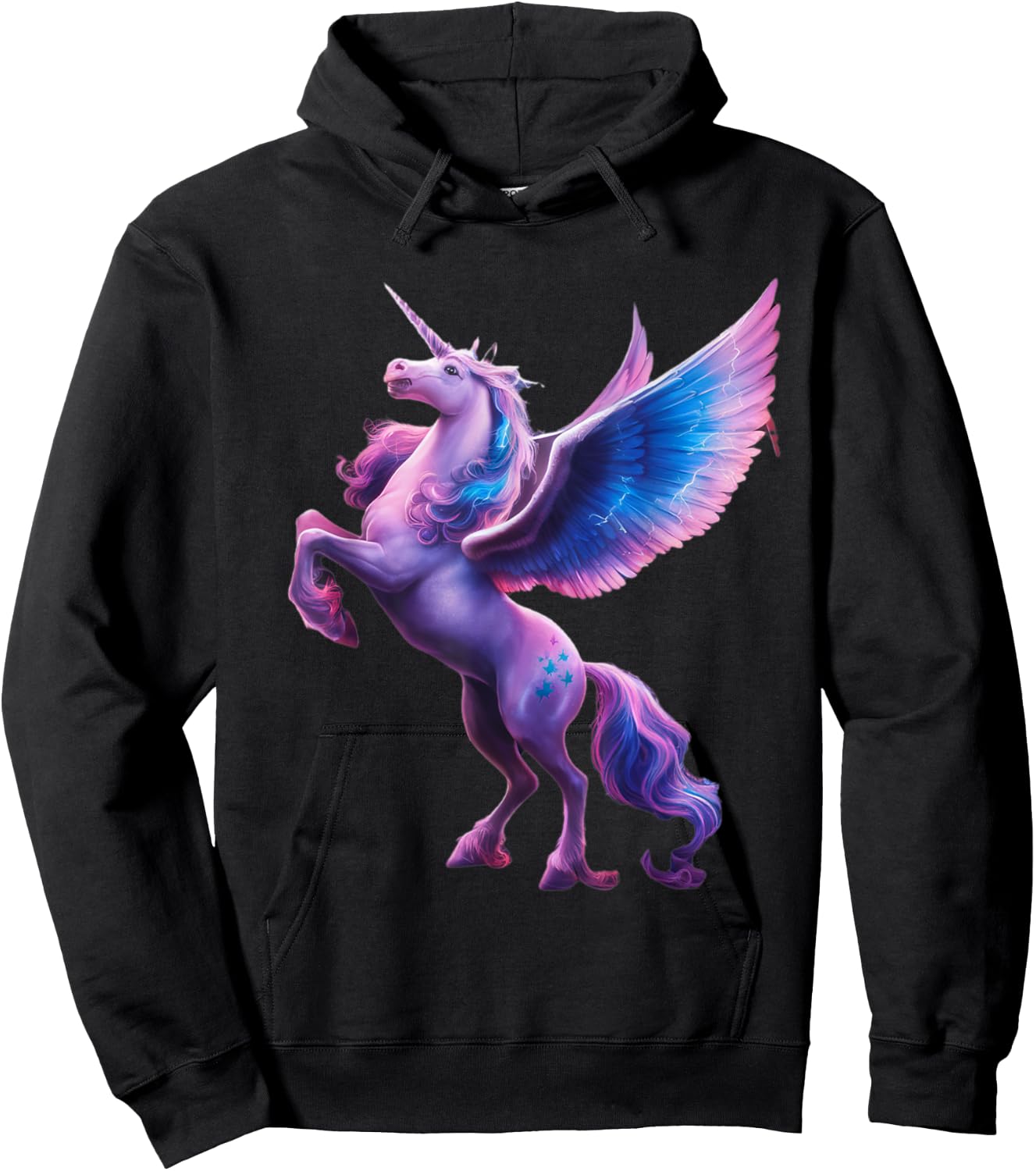 Unicorn Magical Mystical Purple Unicorn Pegasus Hoodie - Hoodie | Black