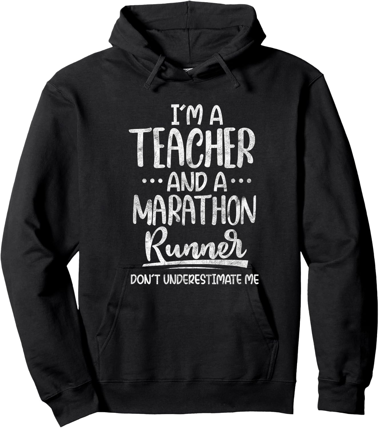 Teacher Running Funny I'm A Teacher And A Marathon Runner Hoodie - Hoodie | Black