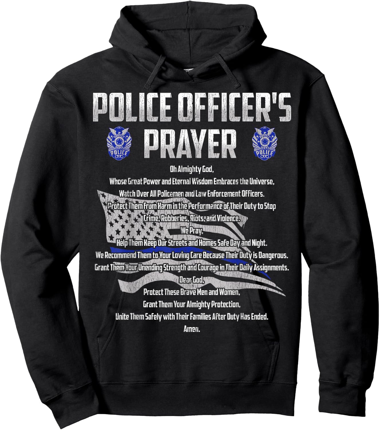 Police Officer's Prayer Policeman First Responder Cop Gift Hoodie - Hoodie | Black
