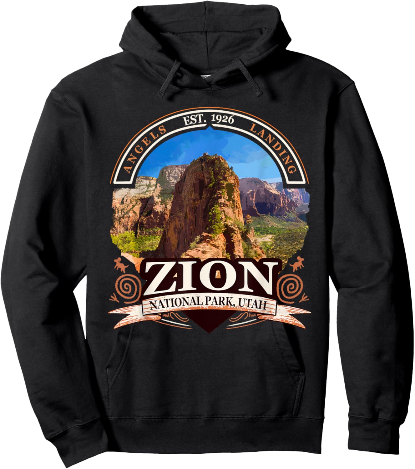 Angels Landing in Zion national park Utah Hoodie - Hoodie | Black