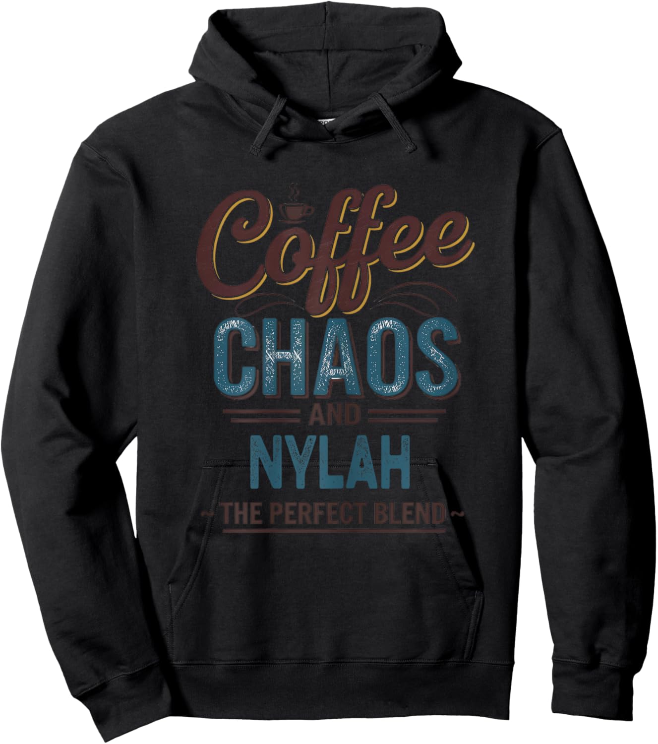 NYLAH Personalized Cute Coffee Girls NYLAH Name Hoodie - Hoodie | Black