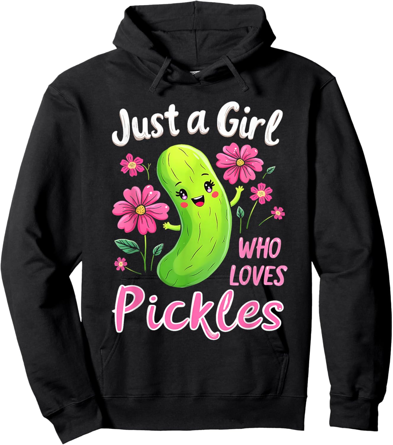 Just a Girl Who Loves Pickles Funny Toddler Pickle Costume Hoodie - Hoodie | Black