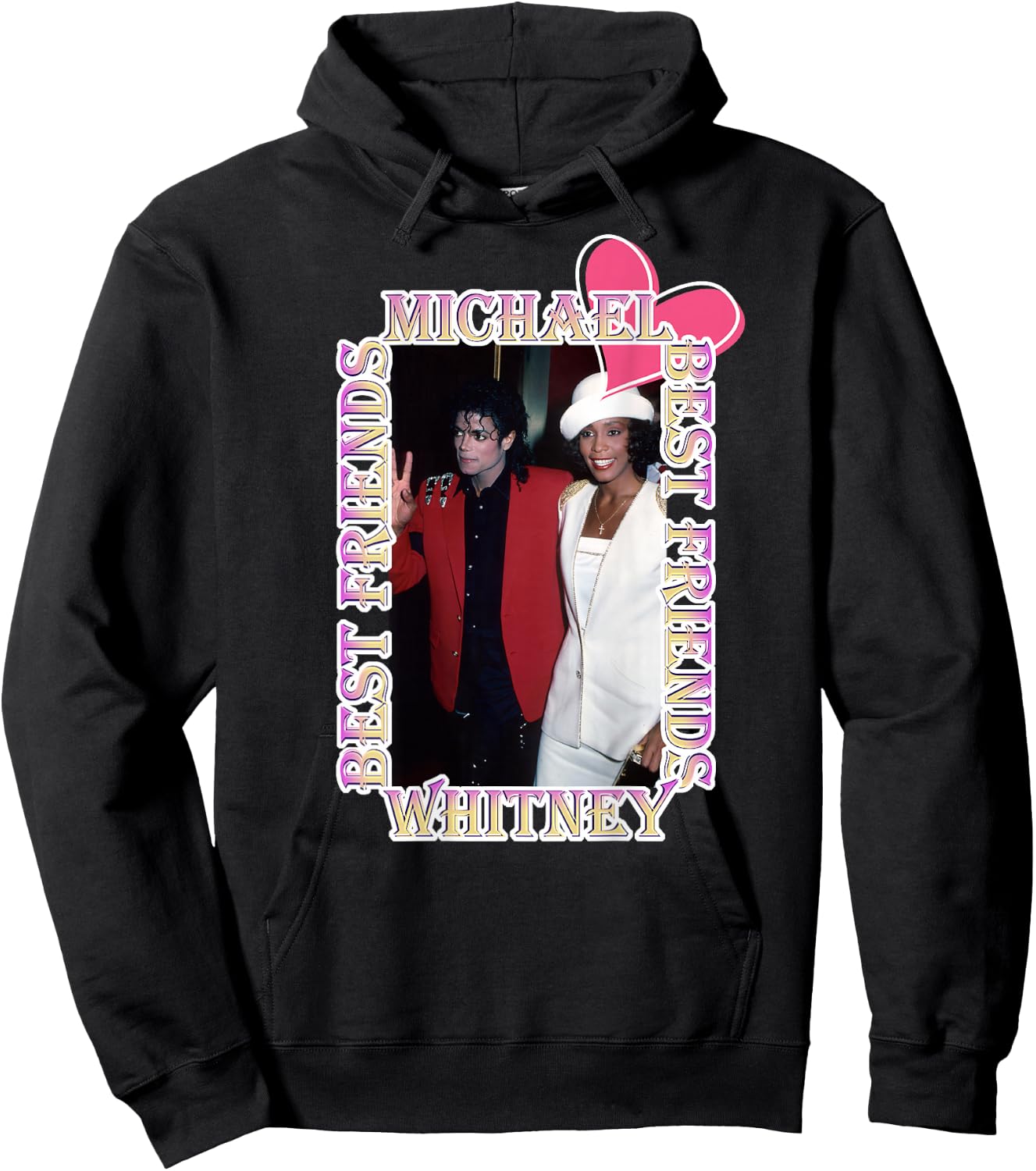 Michael Jackson_Whitney Houston_Back Printed Hoodie - Hoodie | Black