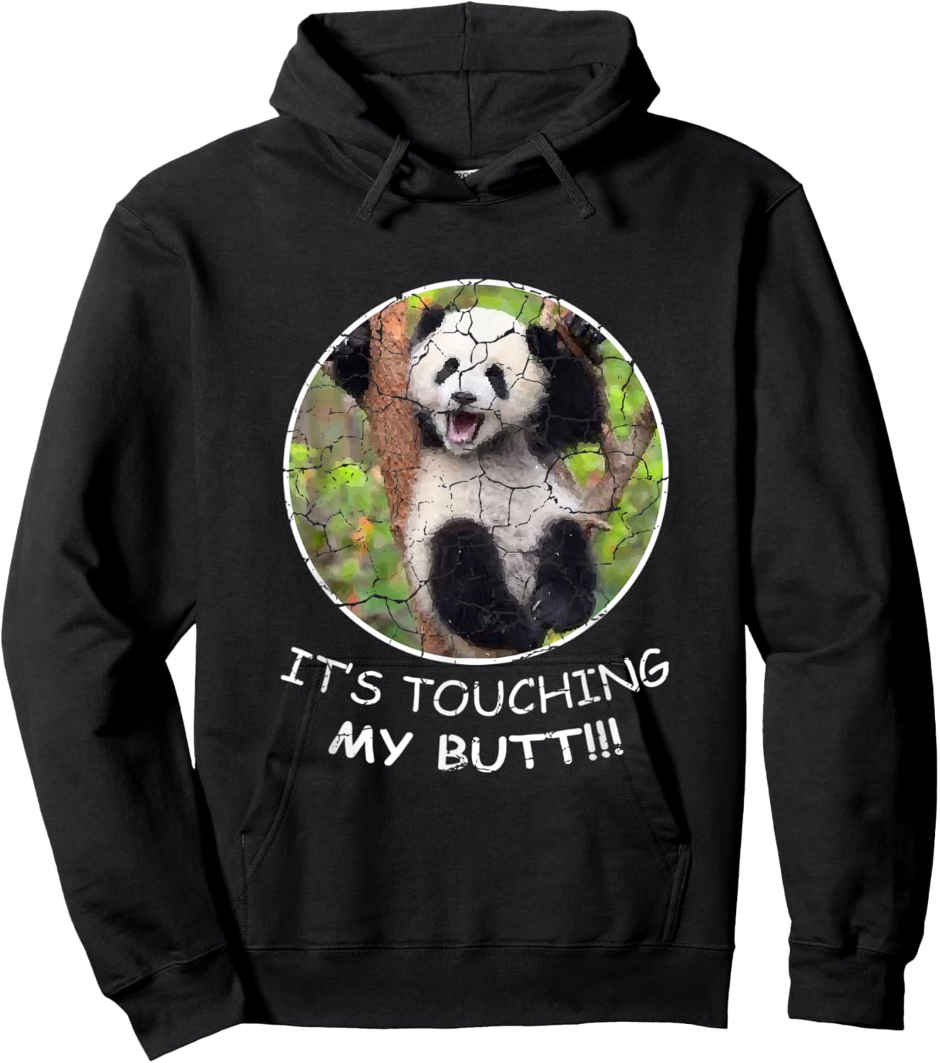 Touching Butt Nanny Panda Hoodie - Hoodie | Black