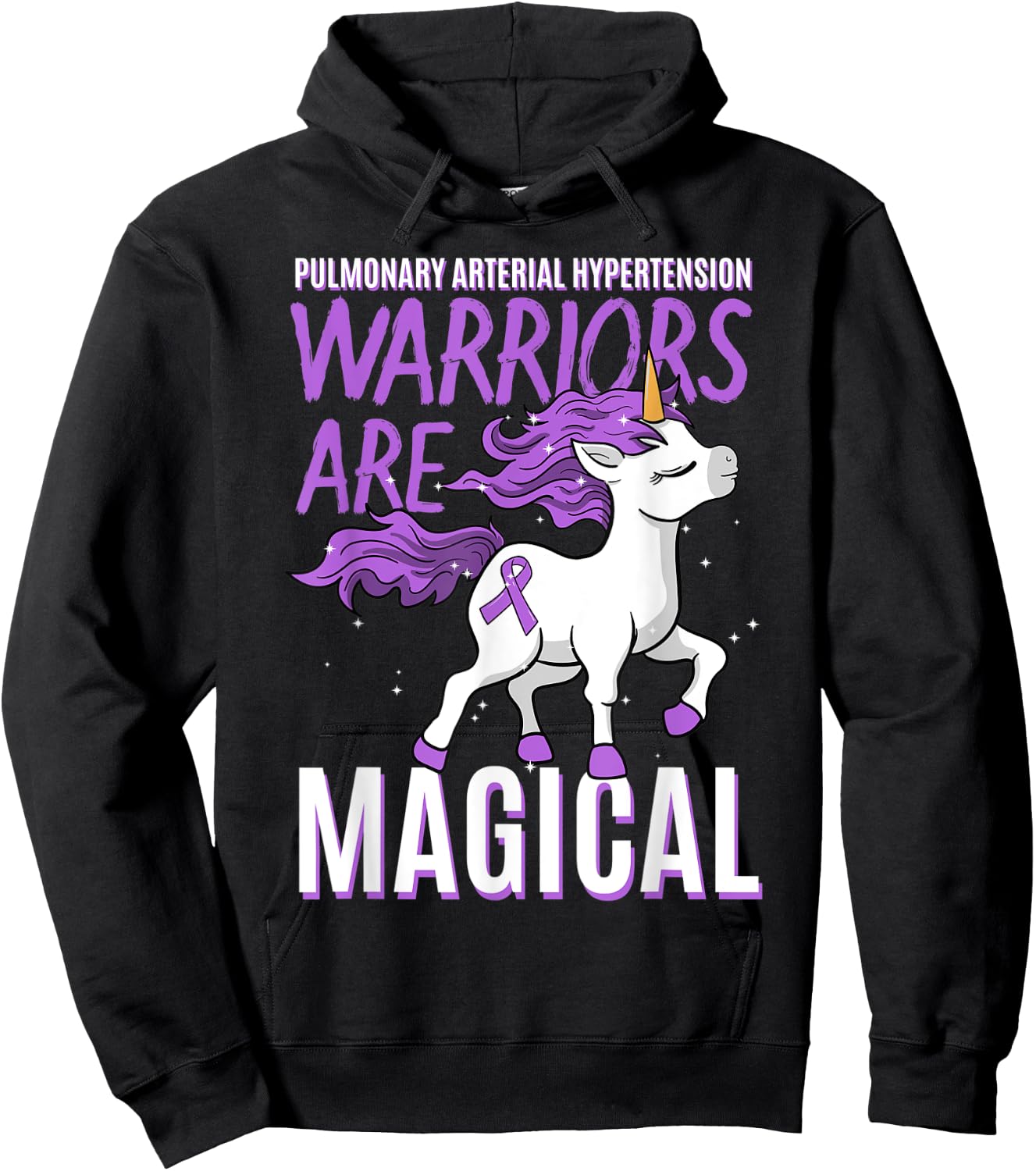 Pulmonary Arterial Hypertension Awareness Unicorn Lover Gift Hoodie - Hoodie | Black