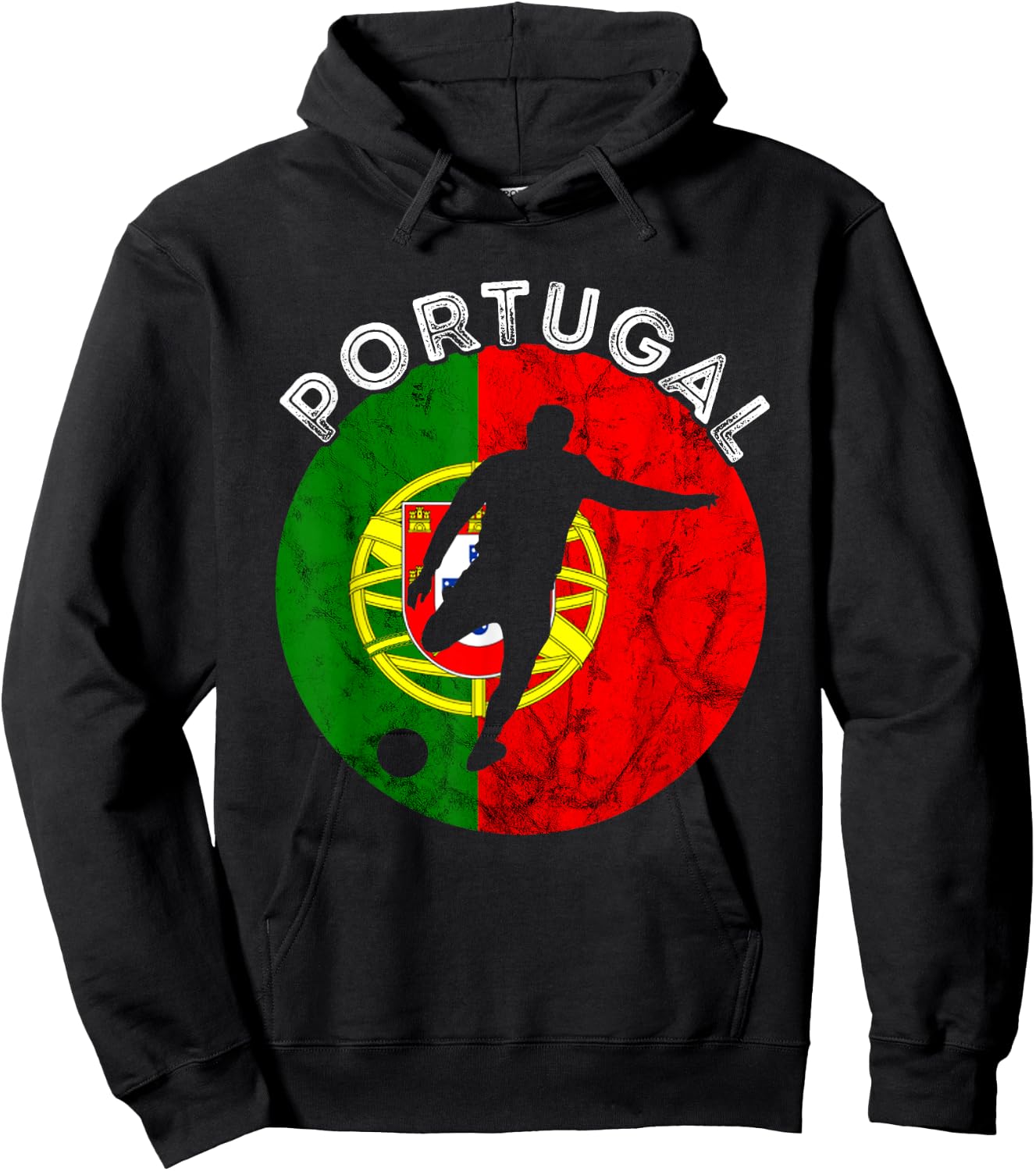 Portugal Flag Futebol Soccer Player Portuguese Pride Hoodie - Hoodie | Black