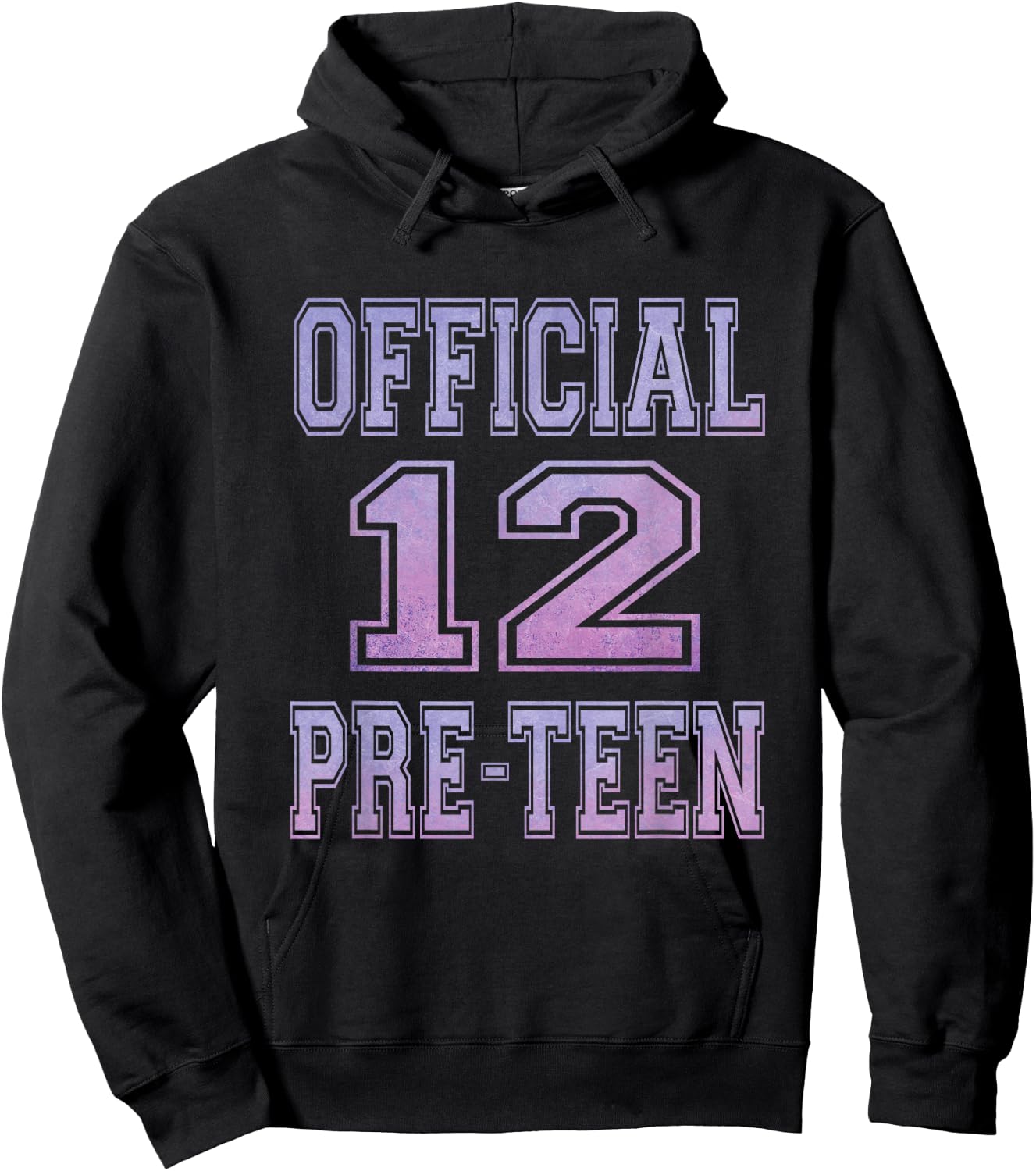 Official 12 Preteen Sweet 12th Birthday Gift Girls Hoodie - Hoodie | Black