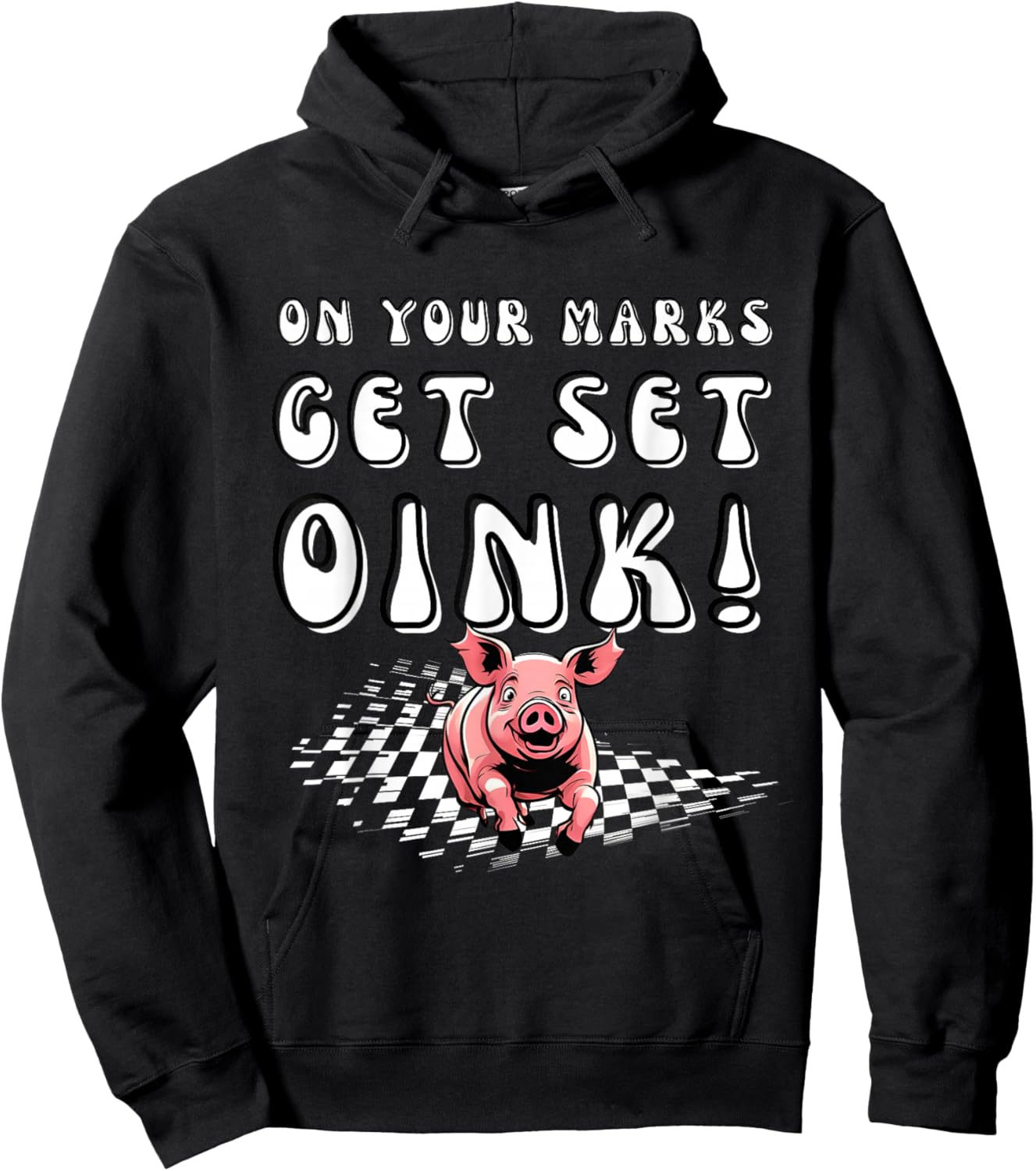PIG Race Team Pig Running Team funny Pic Racing Hoodie - Hoodie | Black