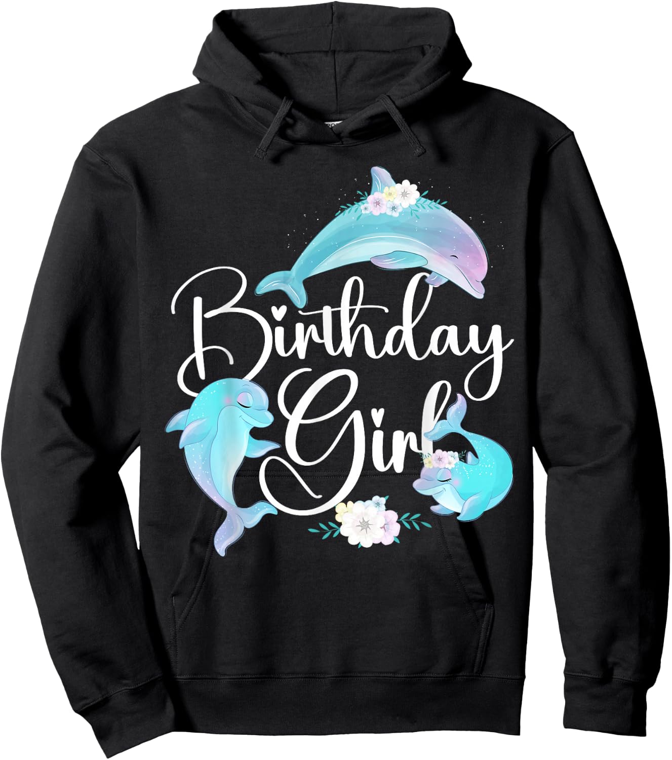 Dolphin Birthday Birthday Girl Hoodie - Hoodie | Black