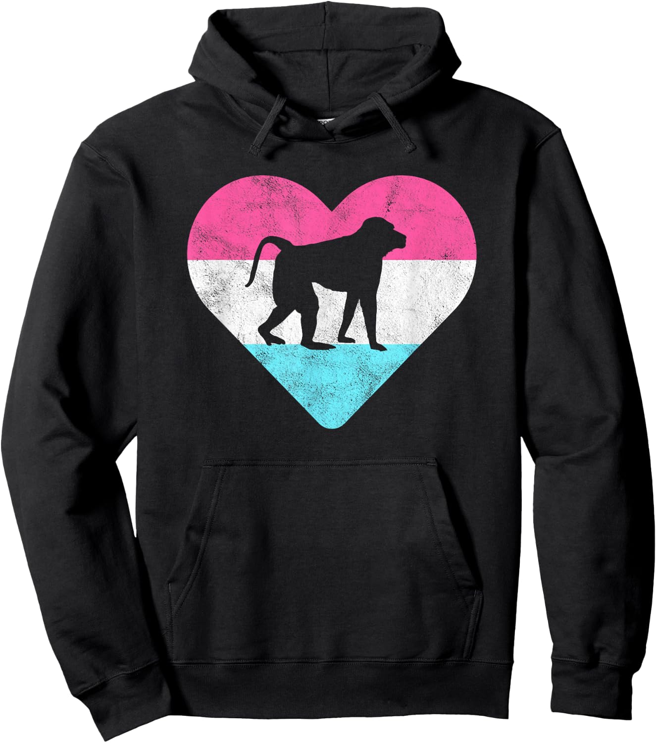 Retro Vintage Baboon Monkey Gift or Girls Hoodie - Hoodie | Black