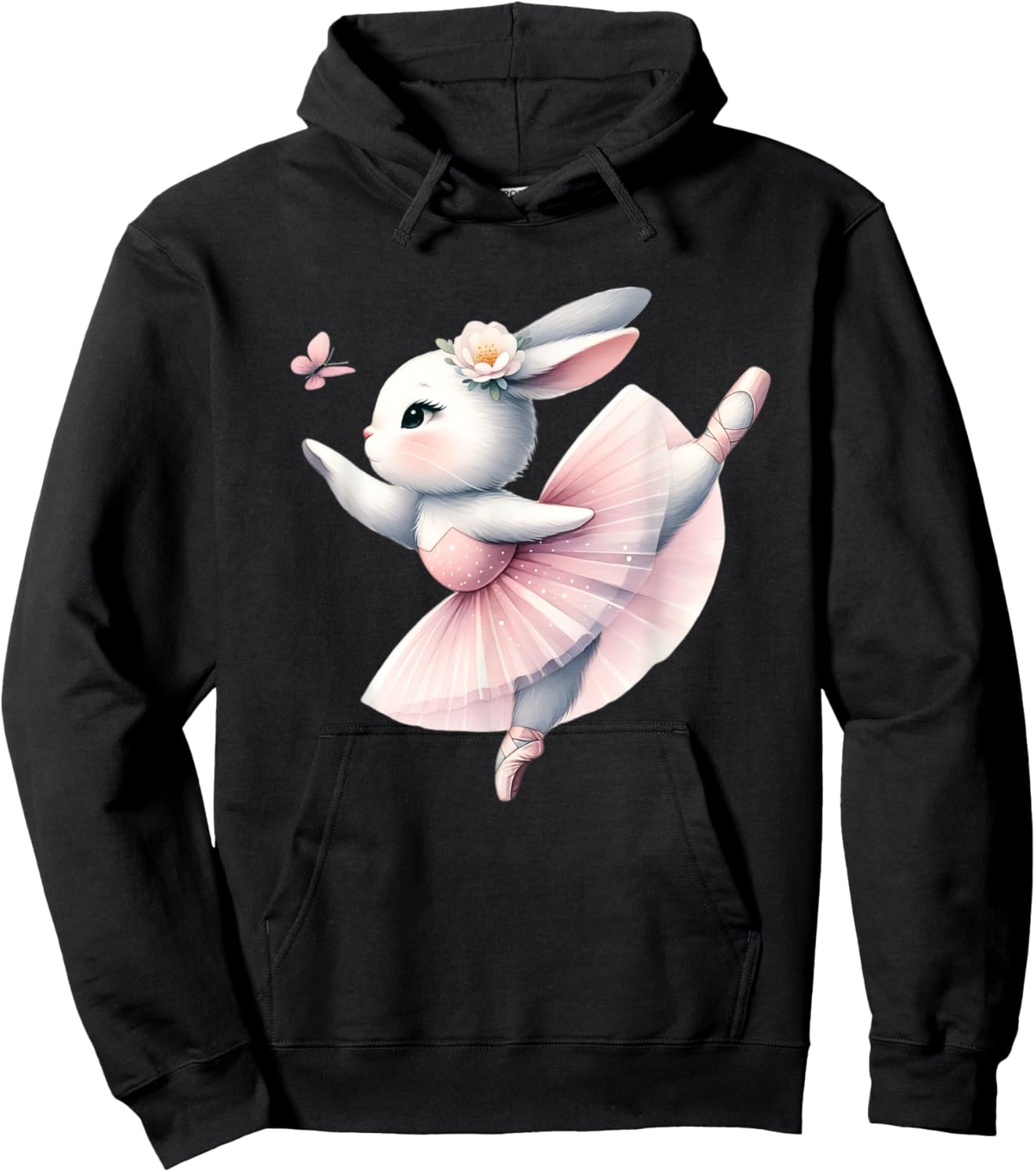 Ballerina Bunny Performance Ballet Rabbit Tutu Girl Kids Hoodie - Hoodie | Black