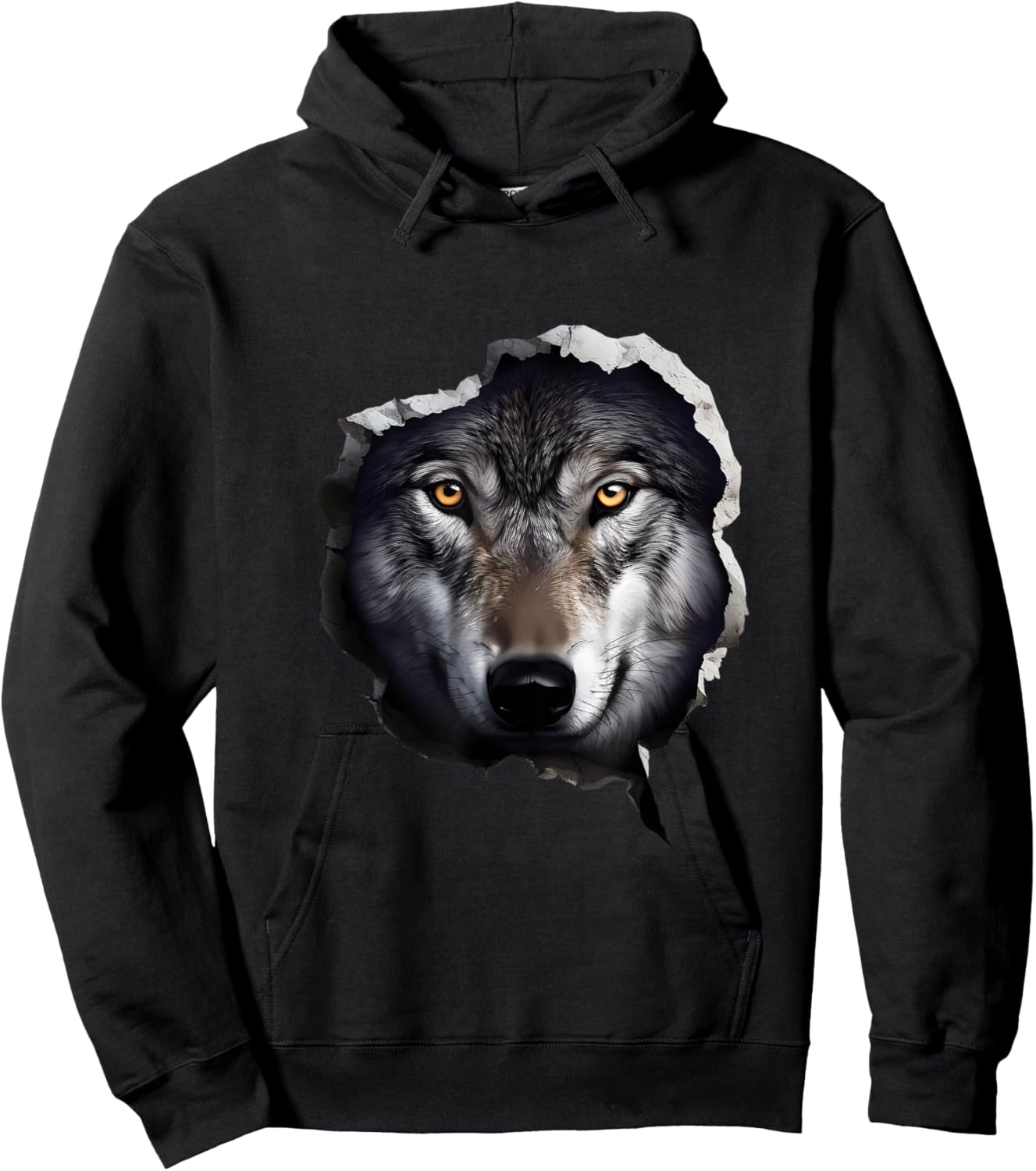 Wolf Face Hoodie - Hoodie | Black