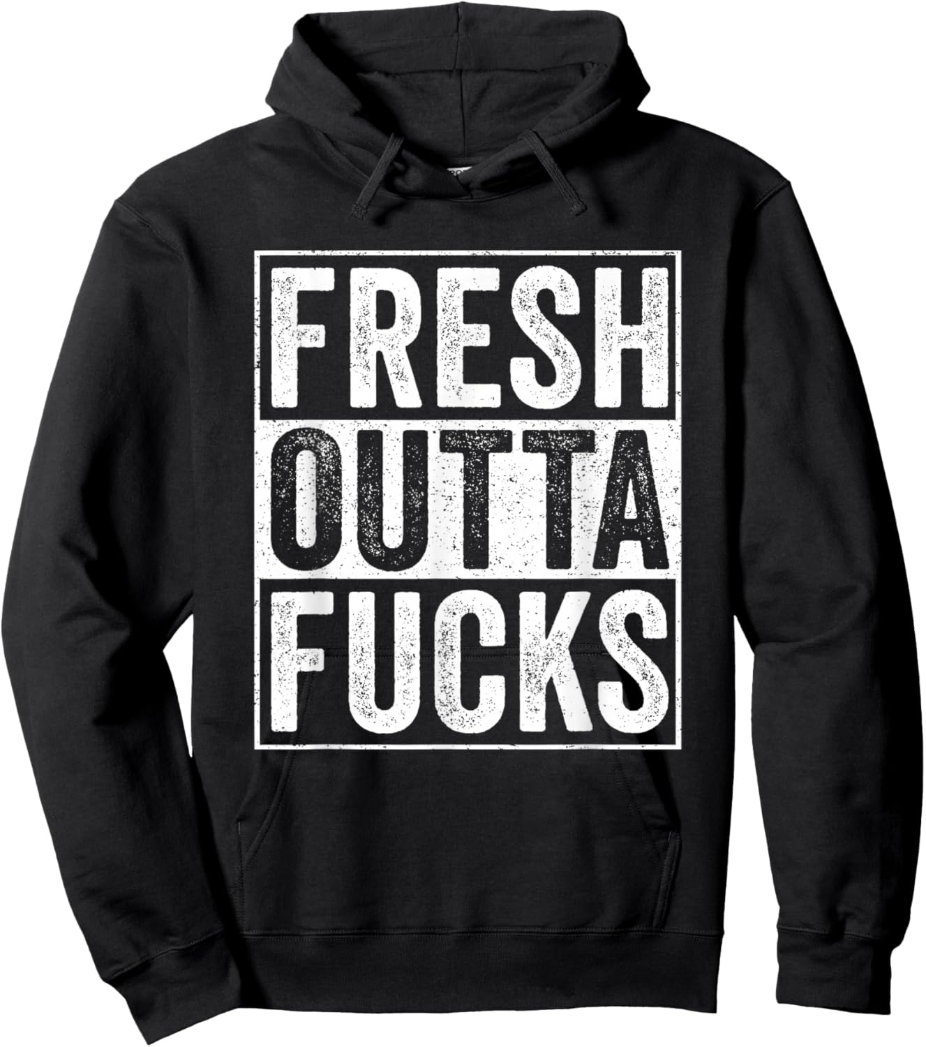 Straight Outta Fucks No Fucks To Give Adult Vulgar Funny Hoodie - Hoodie | Black