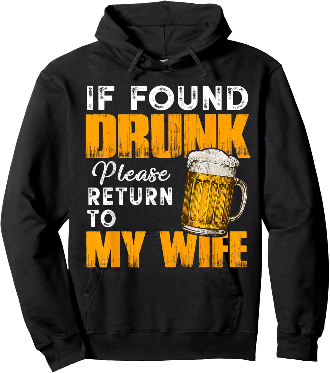 Husband If Found Drunk Return To Wife Funny Drinking Hoodie - Hoodie | Black