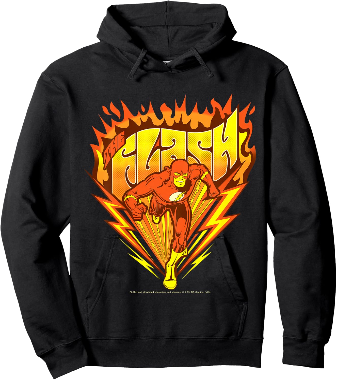 Kids DC Comics The Flash Flames Pop Art Poster Hoodie - Hoodie | Black