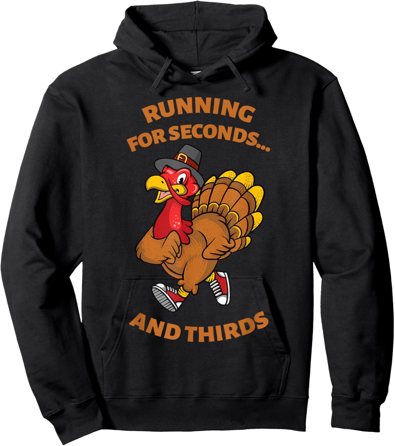 Turkey Trot Thanksgiving Run Matching Clothing Co Women's Black Thanksgiving Themed Novelty Hoodie - Hoodie | Black