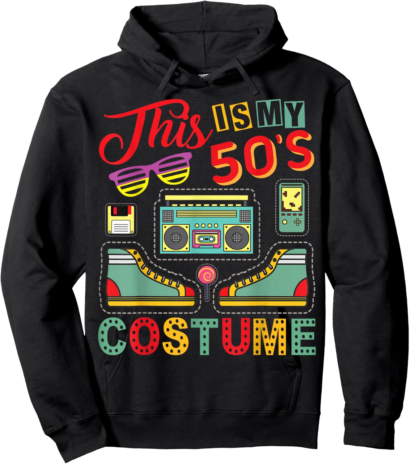 This Is My 50s Costume Shirt 1950s Retro Vintage 50s Party Hoodie - Hoodie | Black